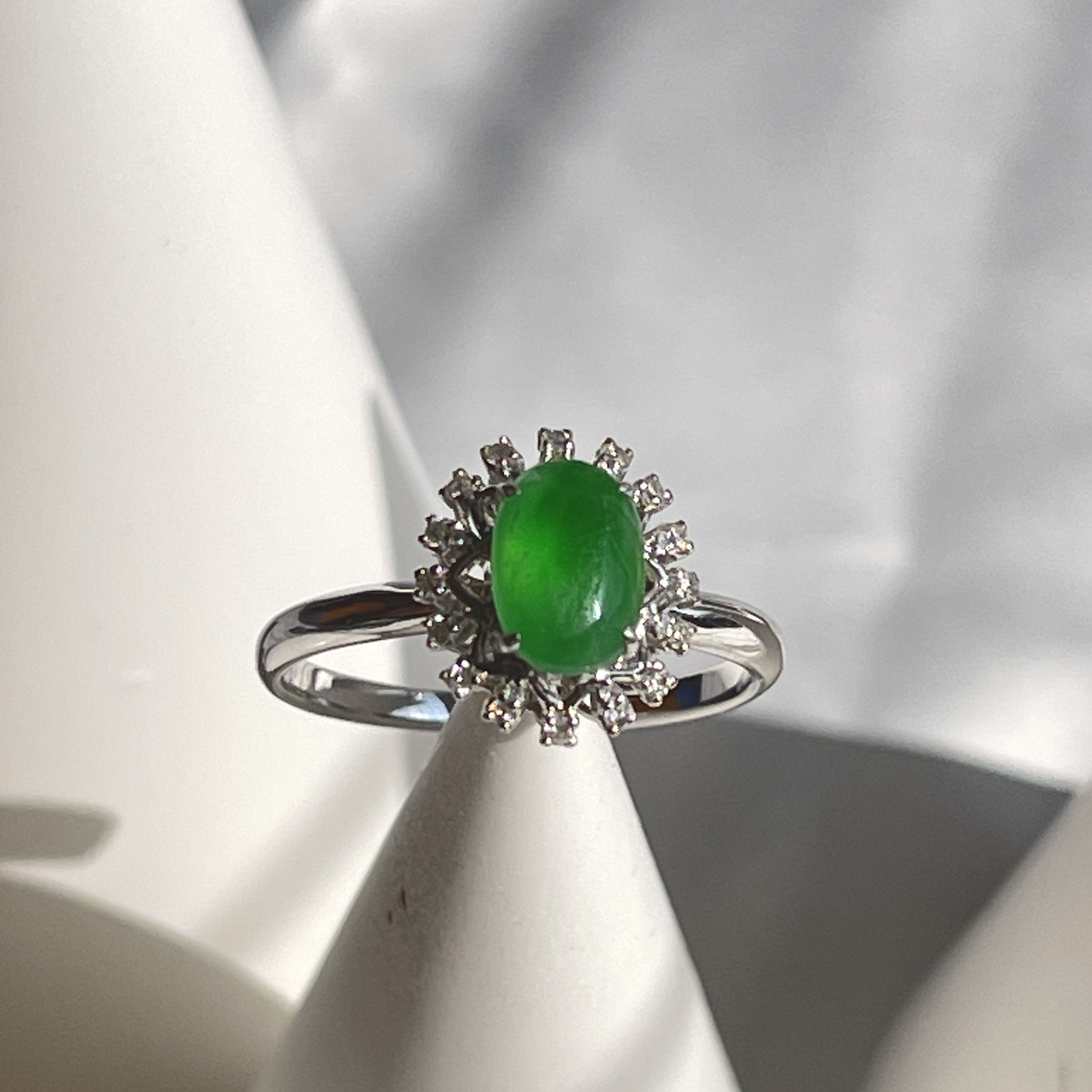 Vivid Green Jadeite Ring (PJA00276)