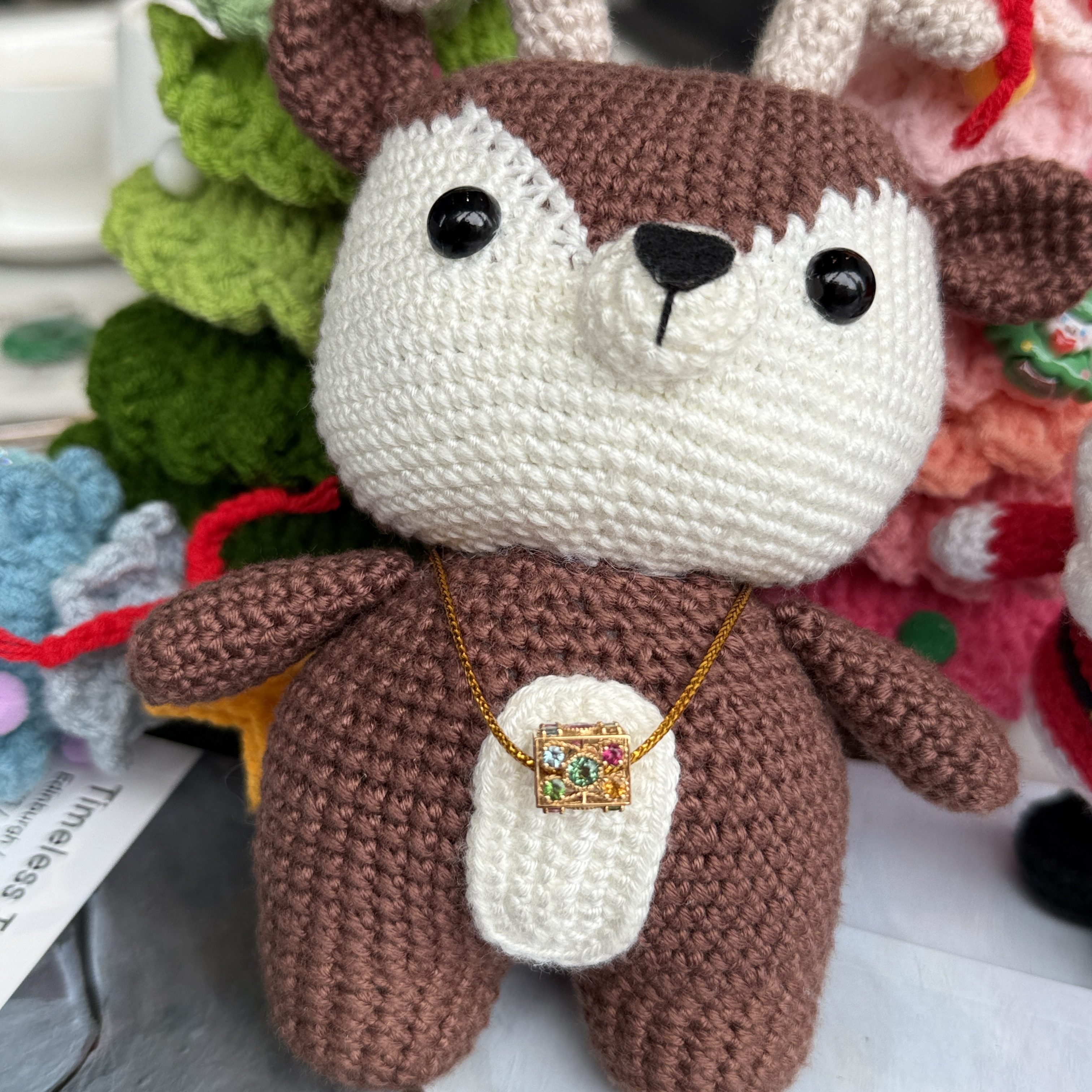 18K Yellow Gold Multicolour Tourmaline Pendant/Charm (POT00029)