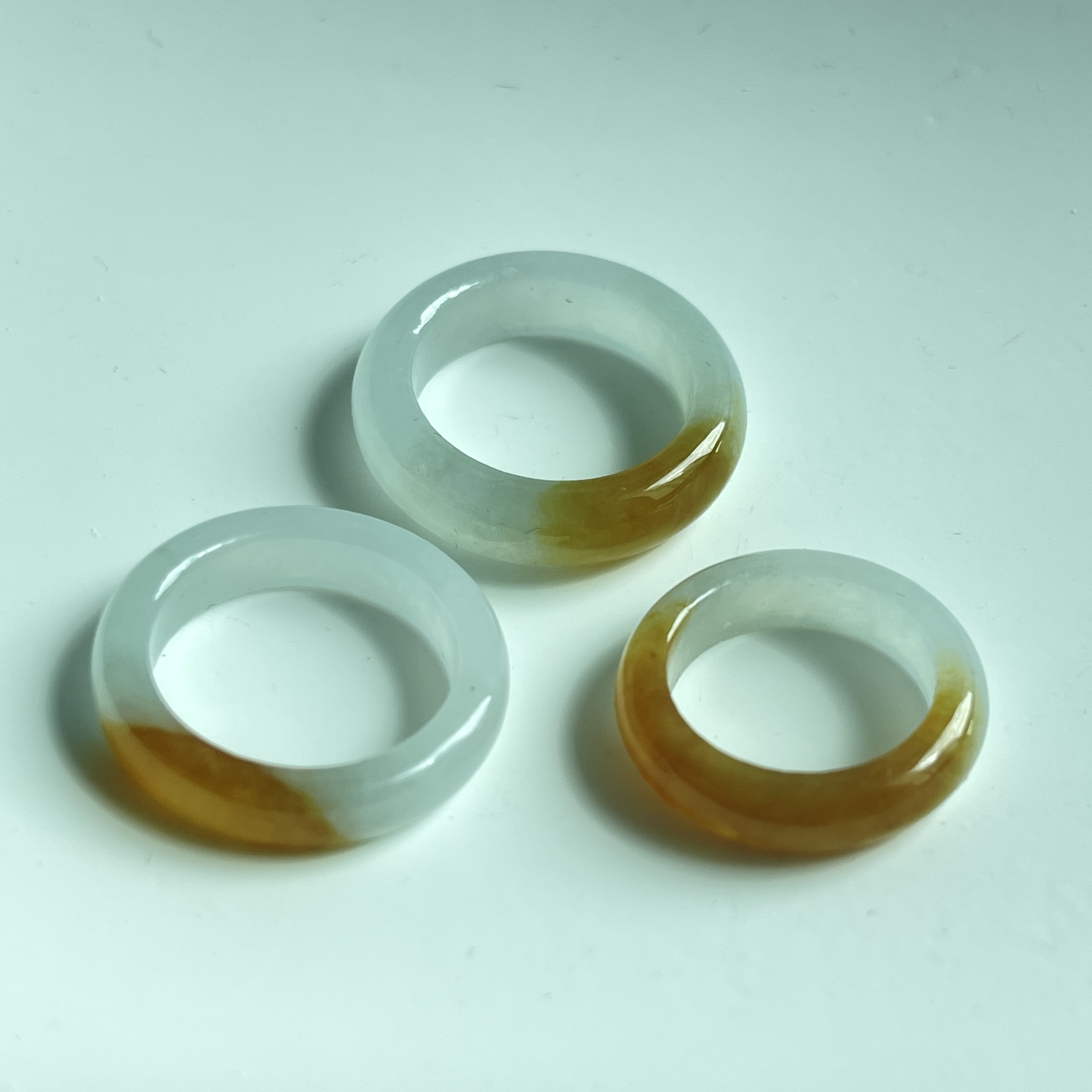 Yellow and Off White Hololith Rings (PJA00332)  
