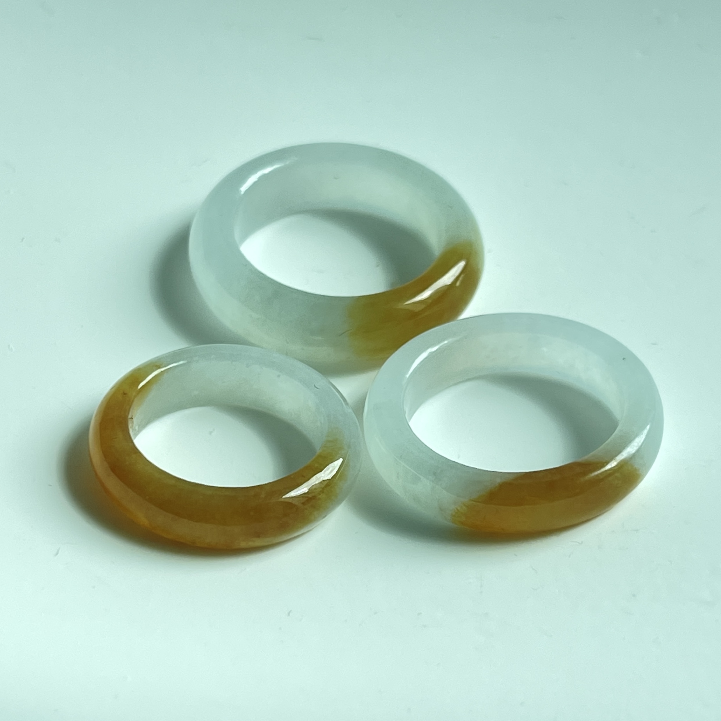 Yellow and Off White Hololith Rings (PJA00332)  