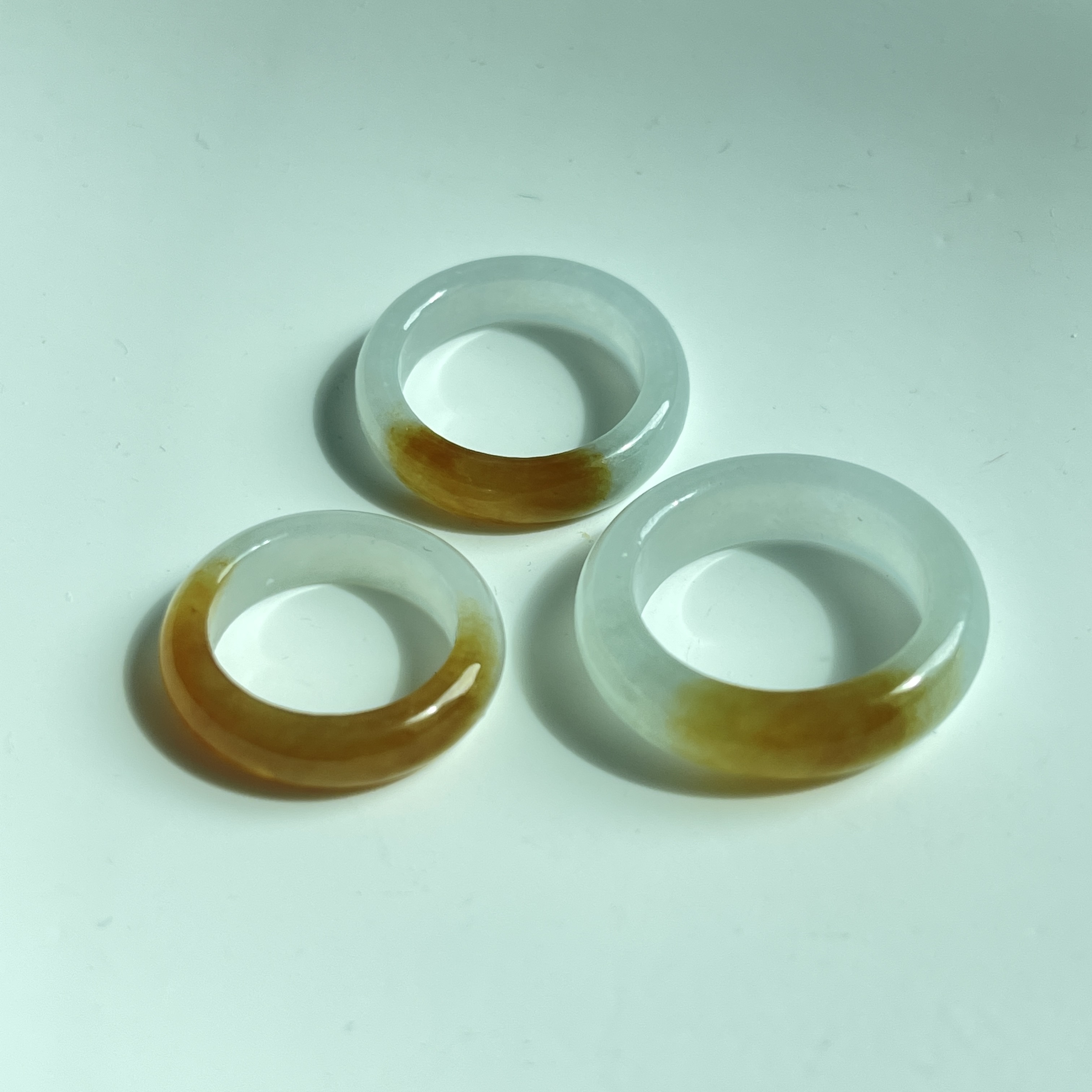 Yellow and Off White Hololith Rings (PJA00332)  