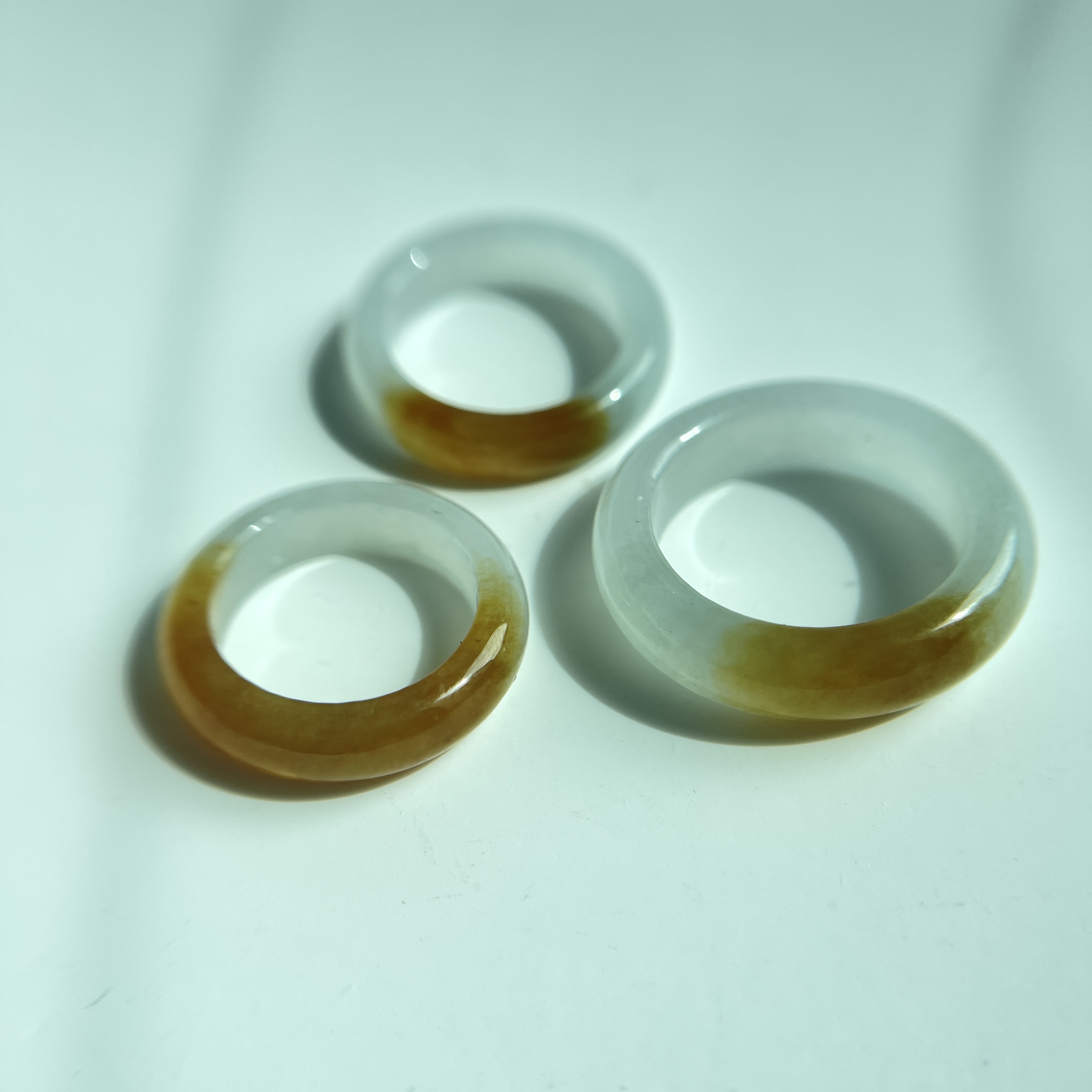 Yellow and Off White Hololith Rings (PJA00332)  