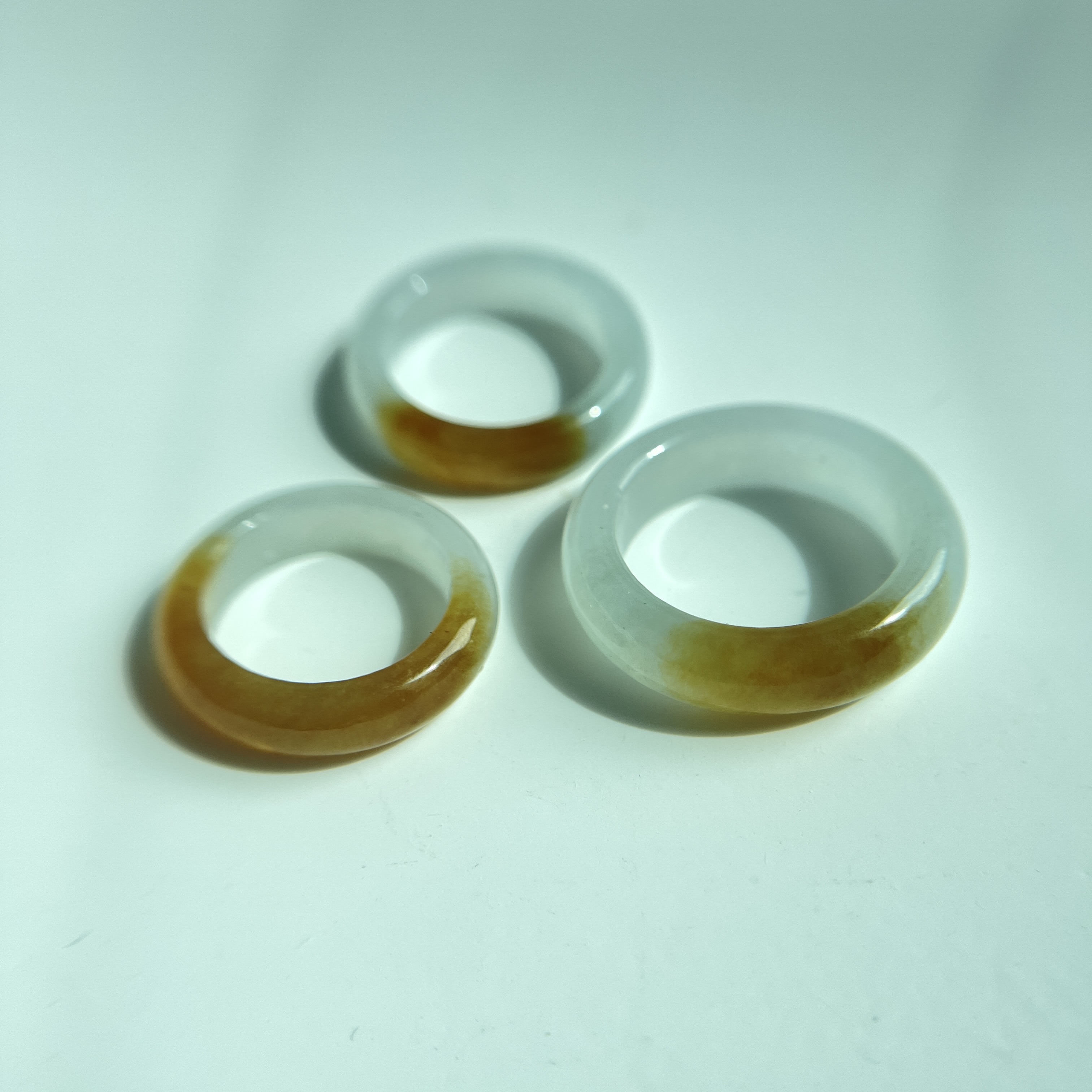 Yellow and Off White Hololith Rings (PJA00332)  