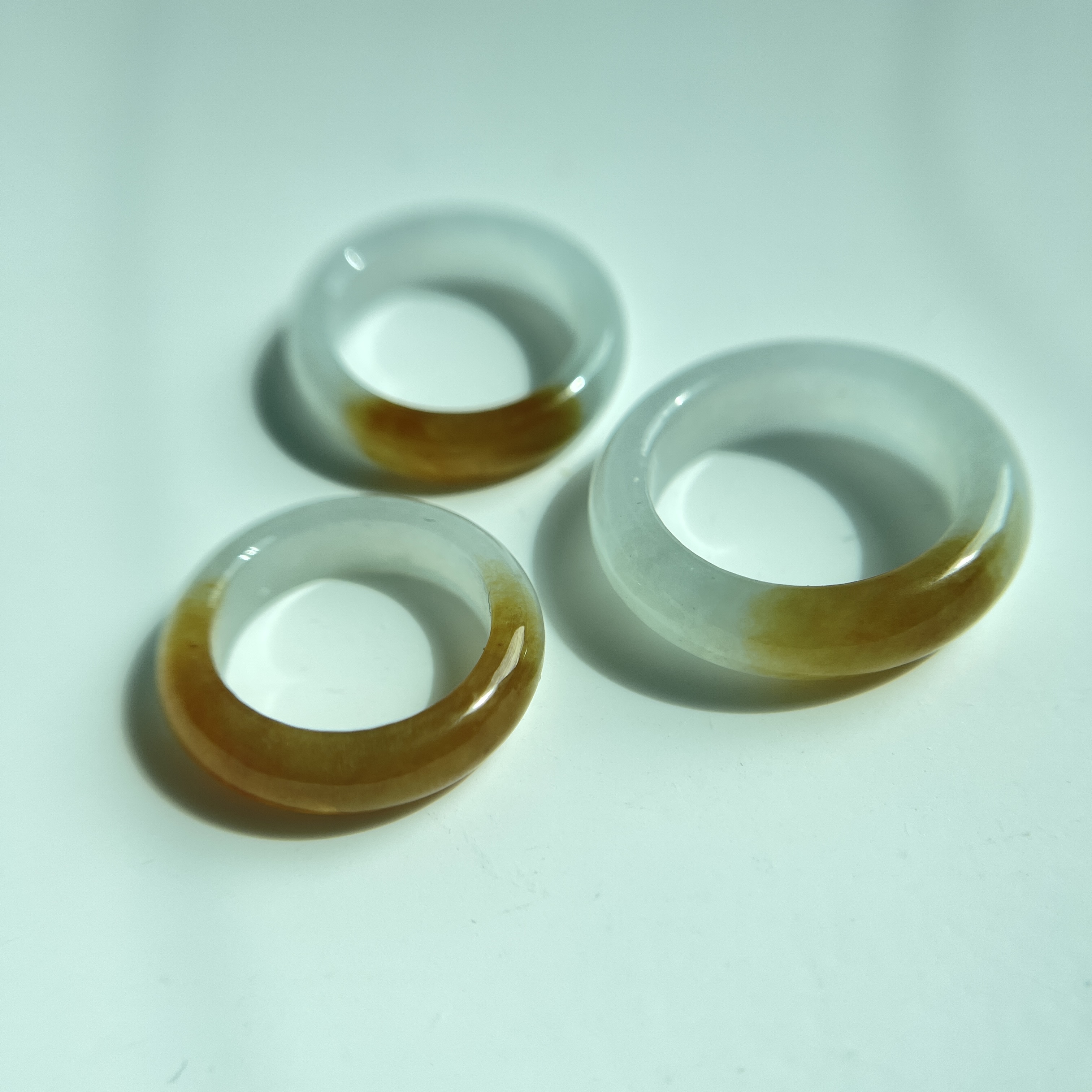Yellow and Off White Hololith Rings (PJA00332)  