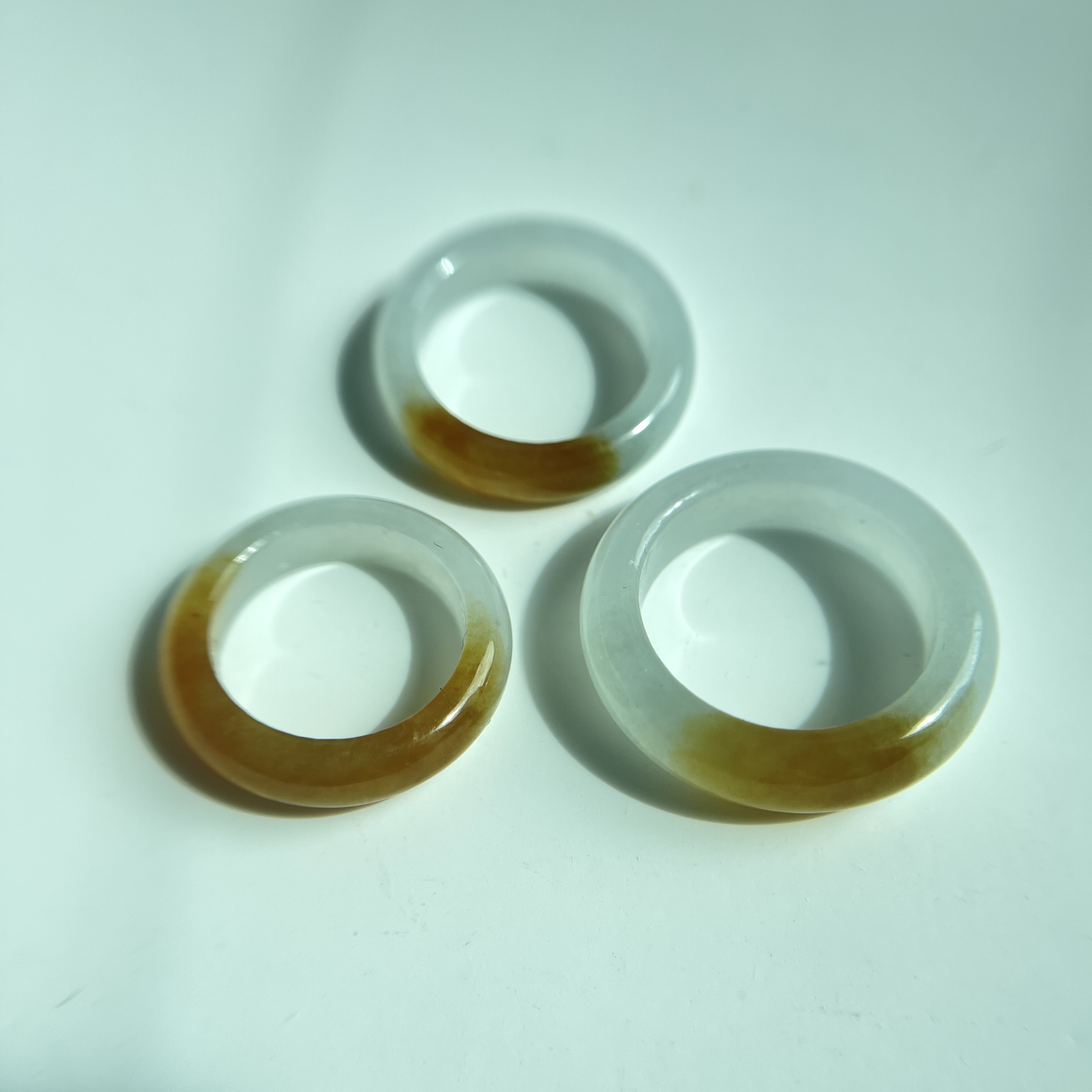 Yellow and Off White Hololith Rings (PJA00332)  