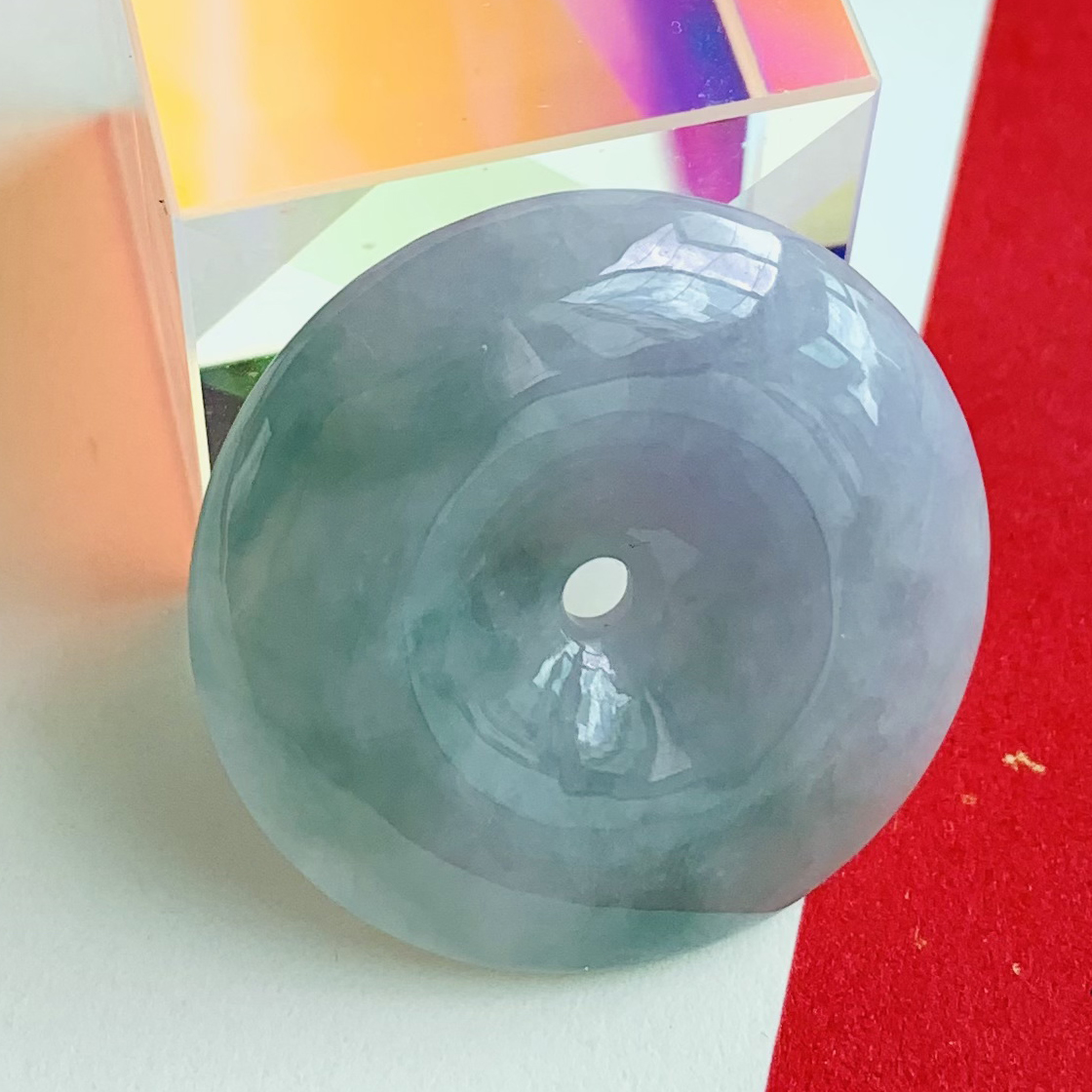  Lavender Green Safety Coin Pendant (PJA00585)