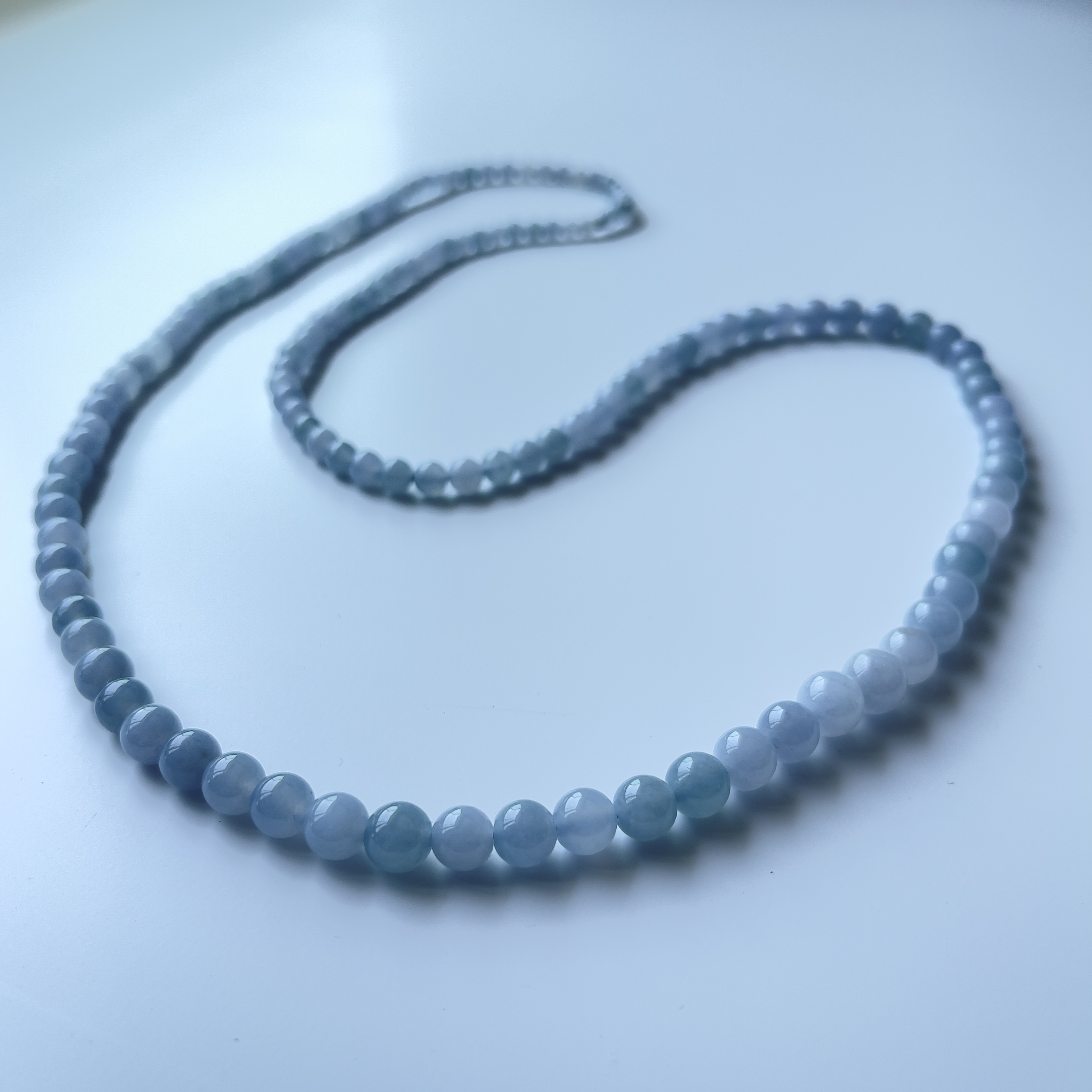 Lavender Jade Beads Necklace (PJA00165)