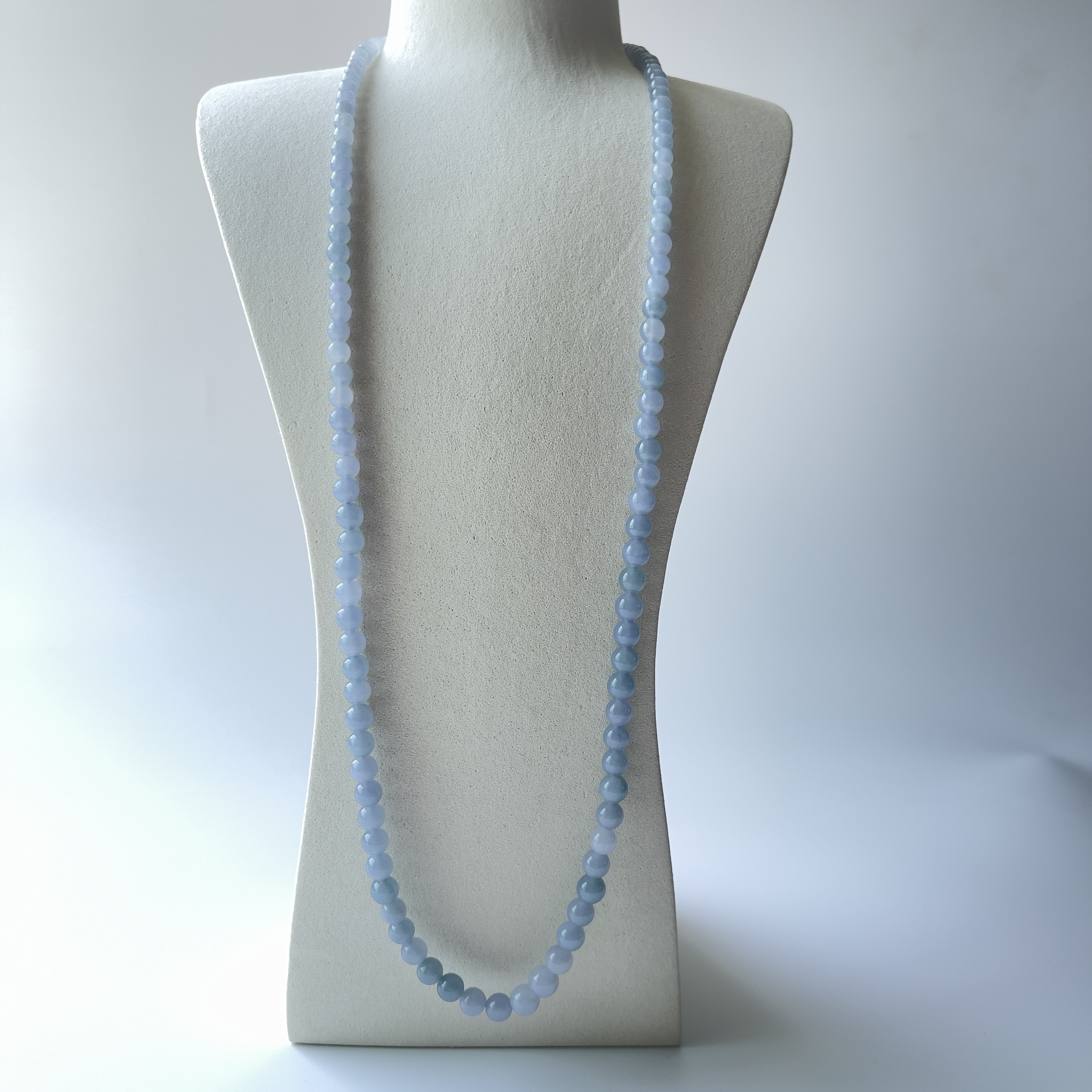 Lavender Jade Beads Necklace (PJA00165)