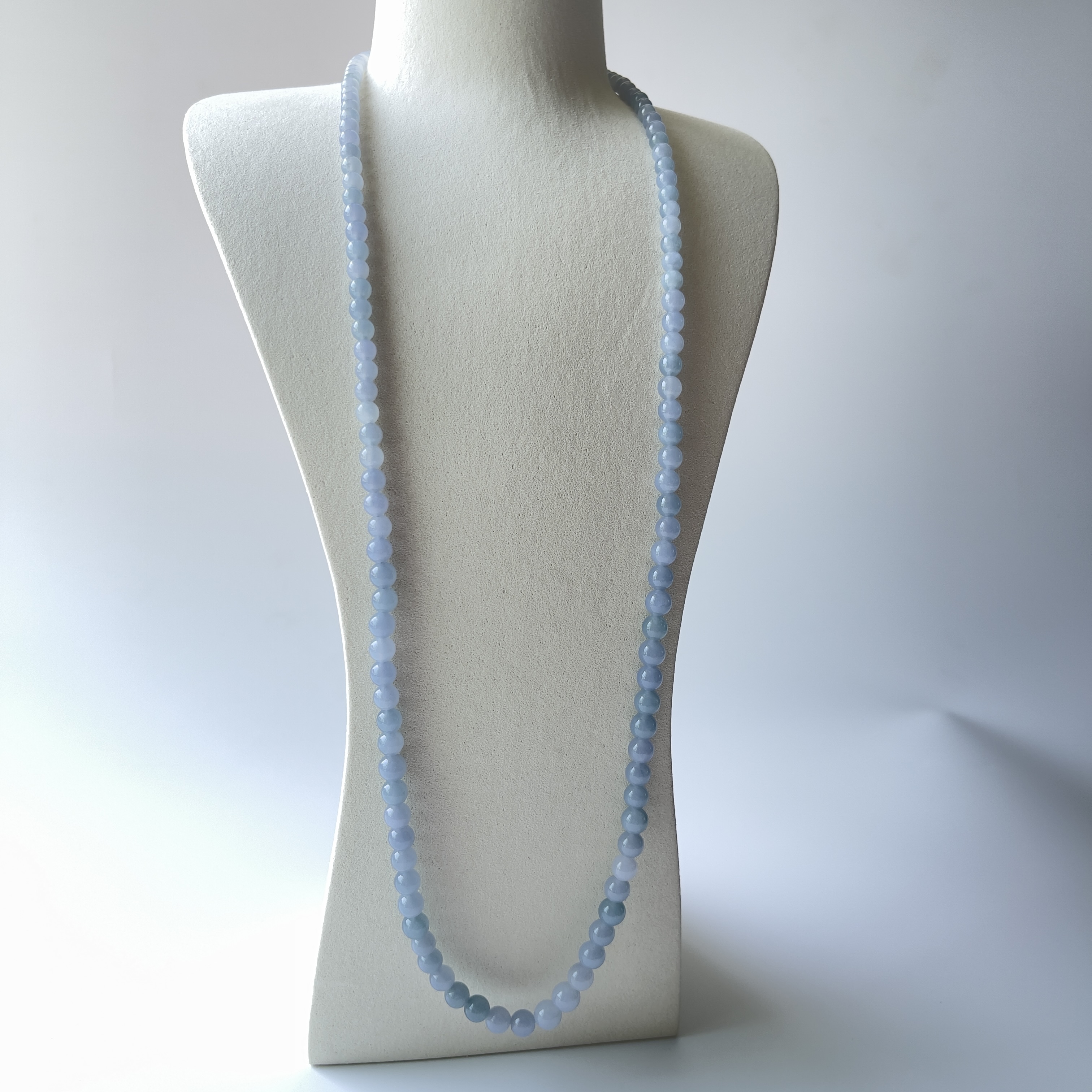 Lavender Jade Beads Necklace (PJA00165)