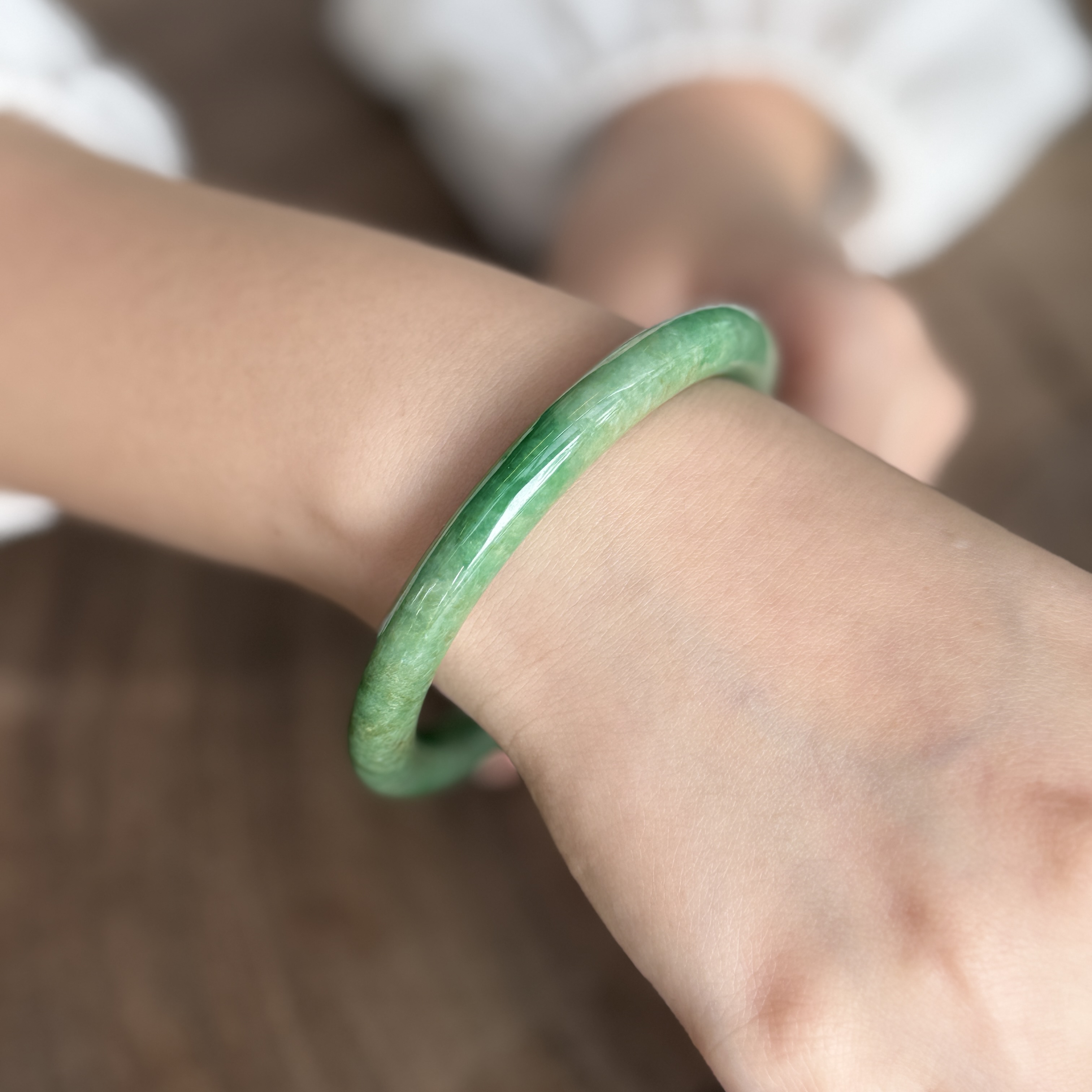 Green Jadeite Bangle (PJA00840)