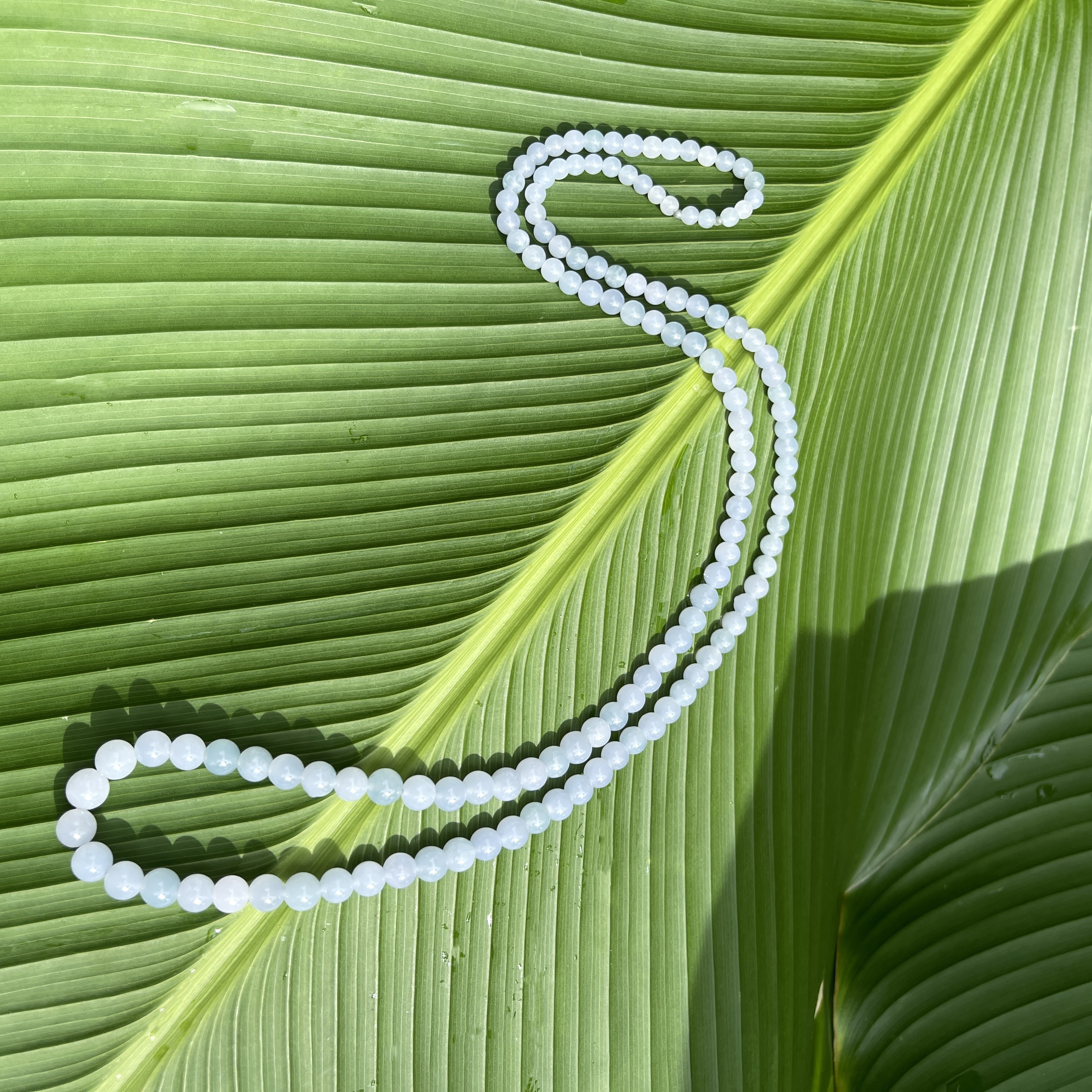 Lavender Jade Beads Necklace (PJA00165)