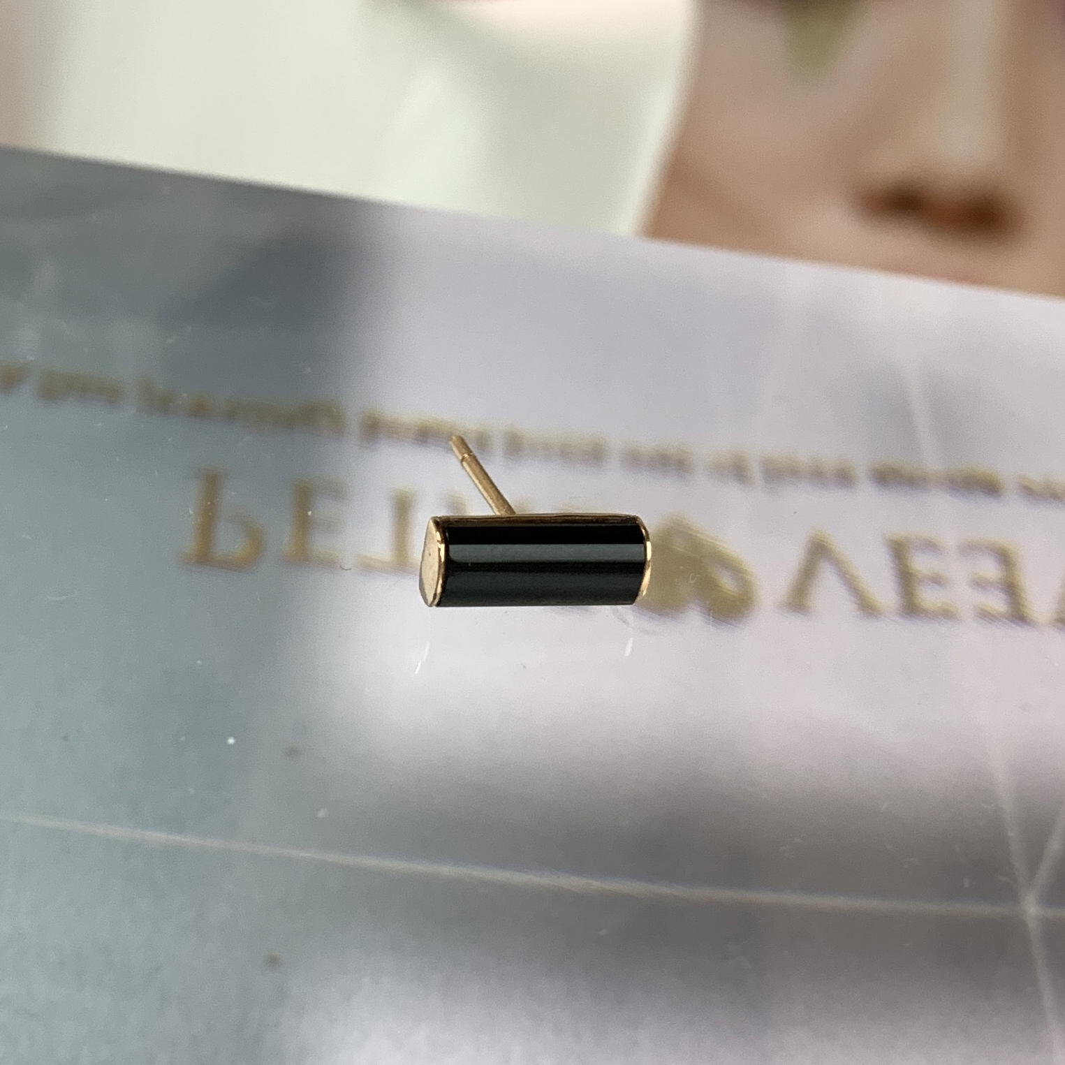 18K Rose Gold Omphacite Ear Studs (PJA00594)