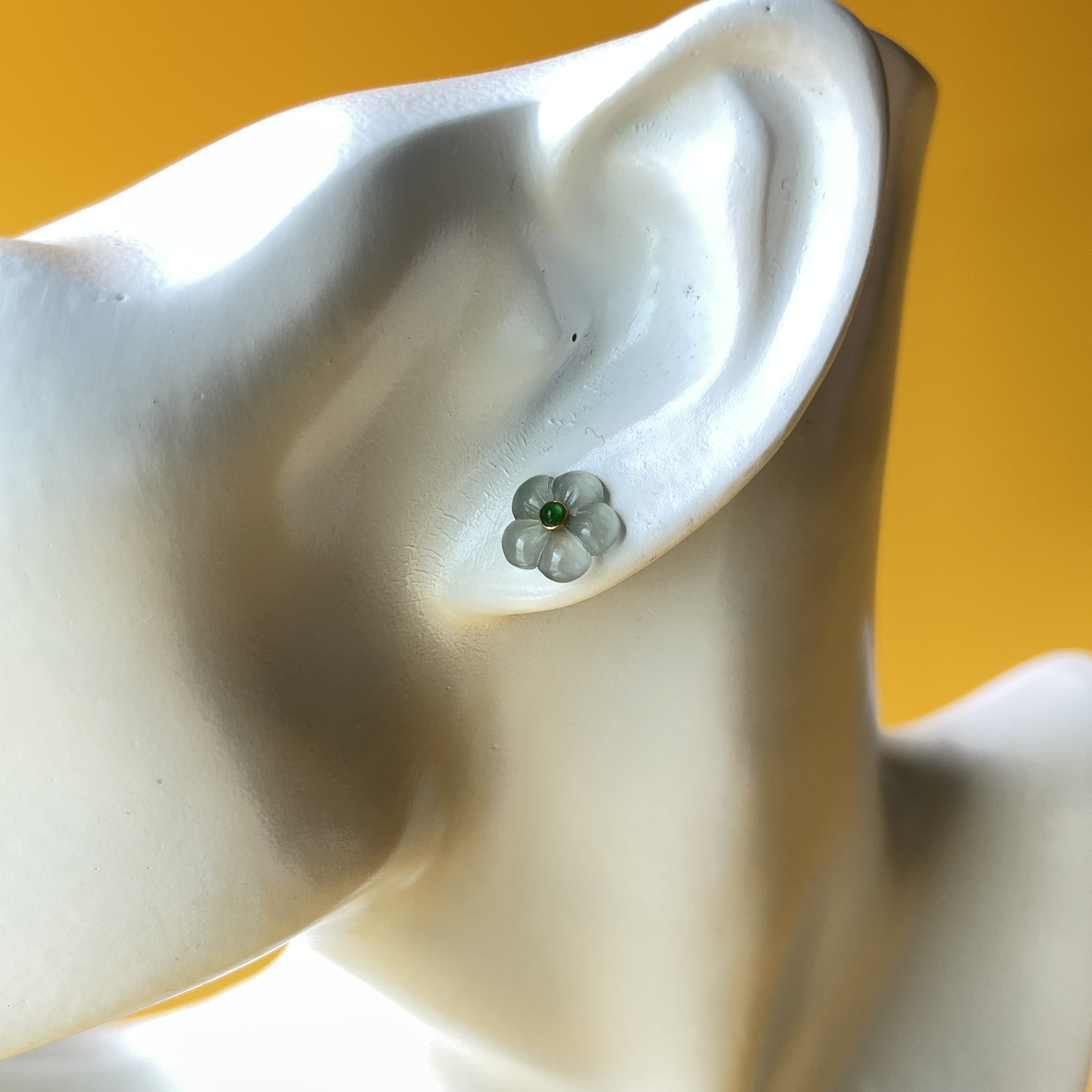 Icy Colorless Flower Studs (PJA00239)