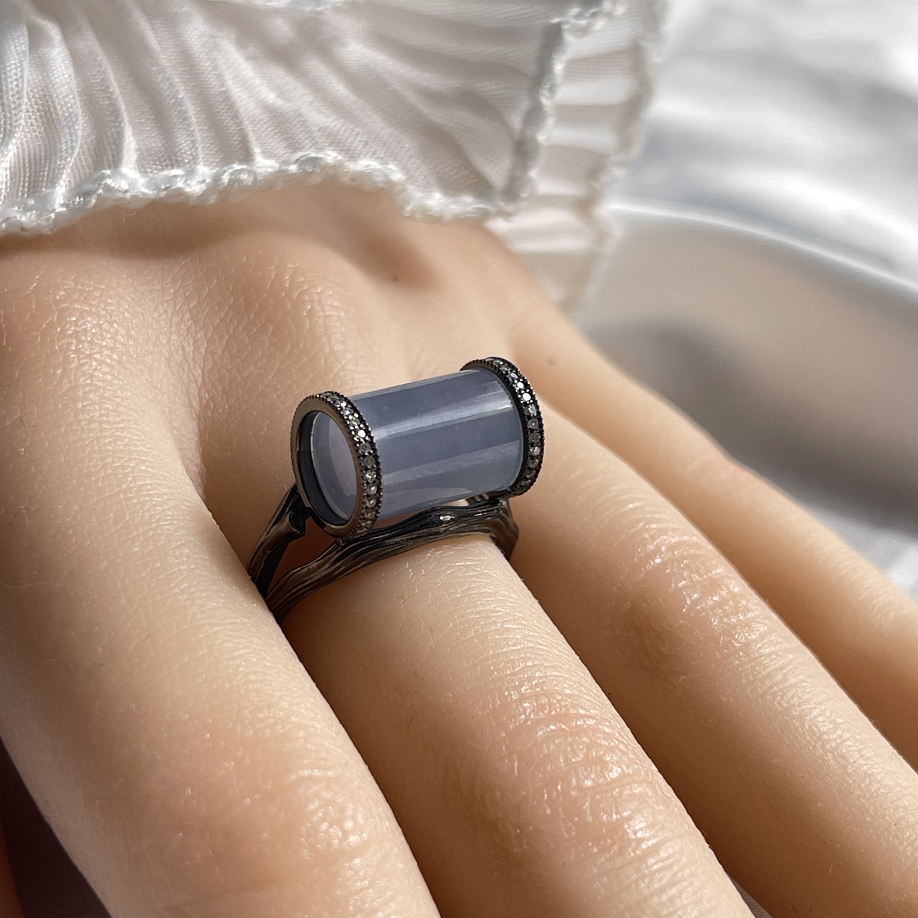 18K Black Gold Lavender Ring (PJA00333)