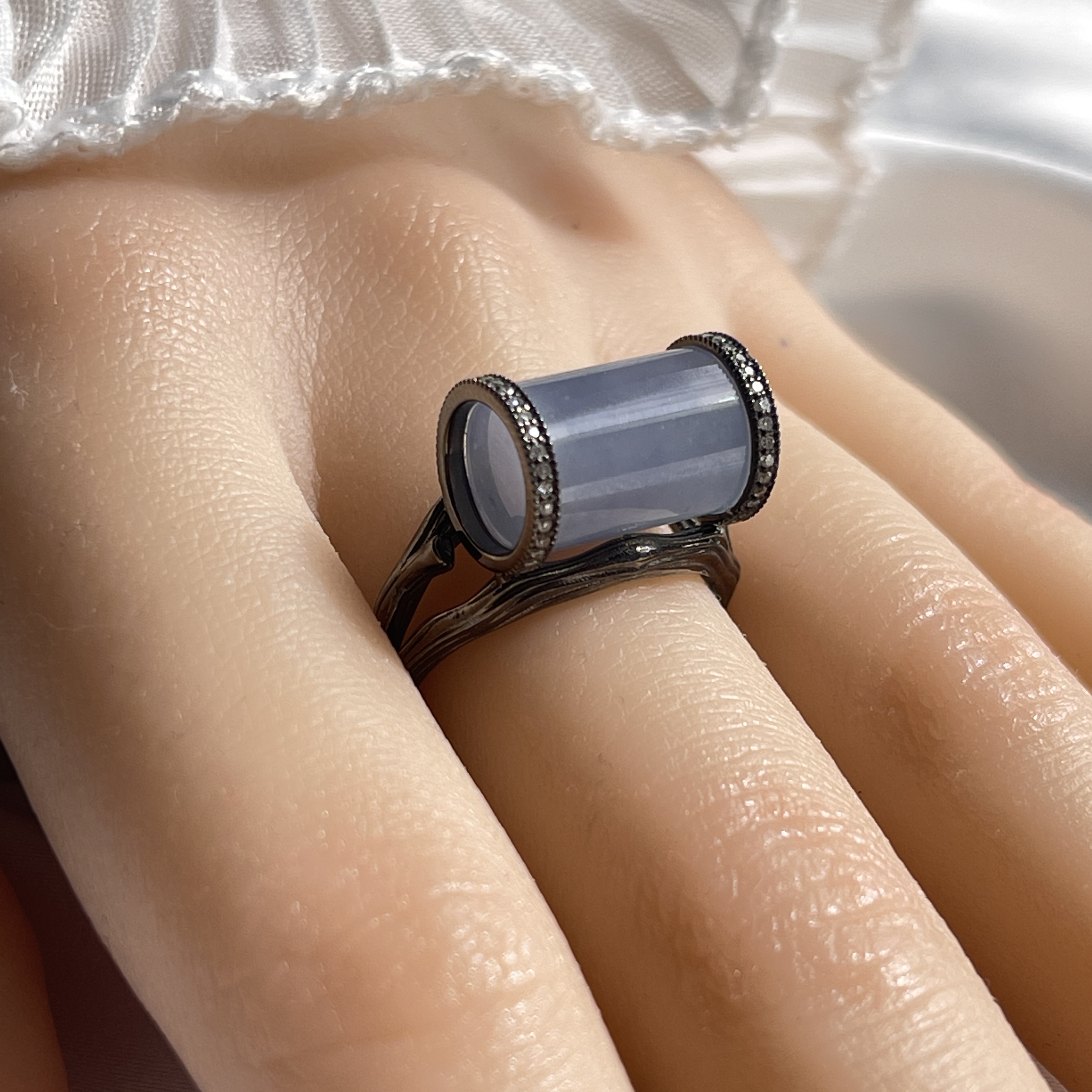 18K Black Gold Lavender Ring (PJA00333)