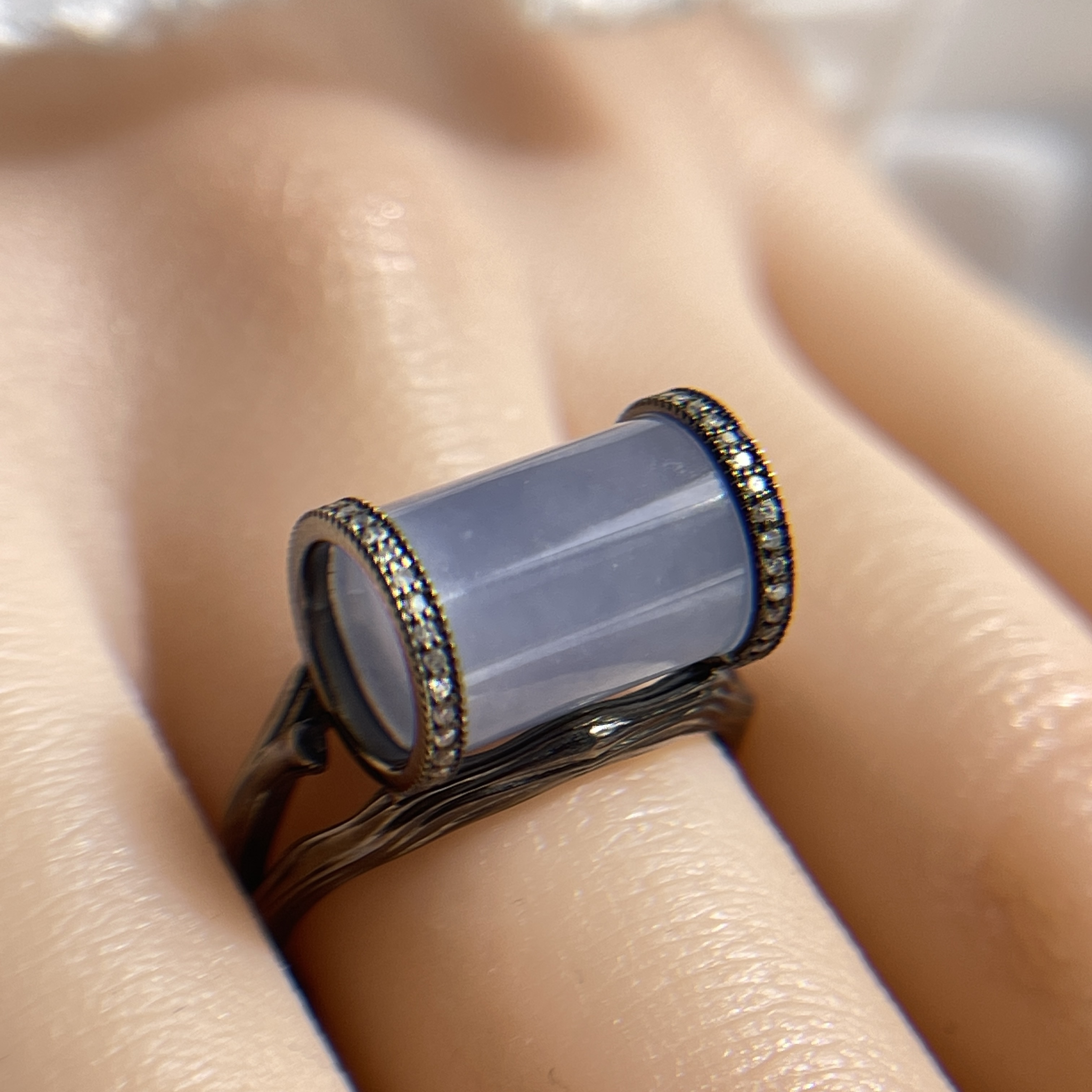 18K Black Gold Lavender Ring (PJA00333)
