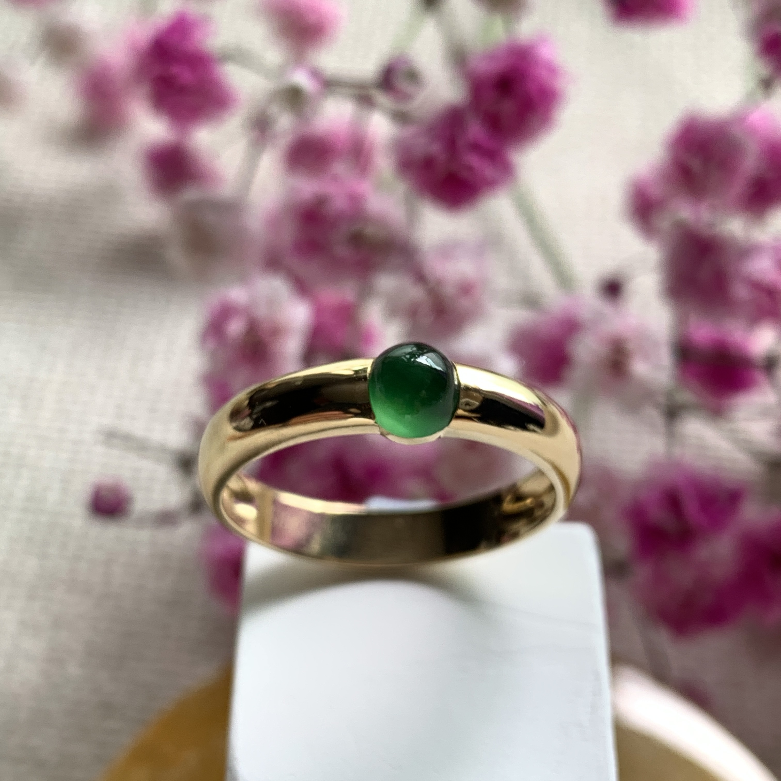 18K White Gold Green Jade Ring (PJA00642B)