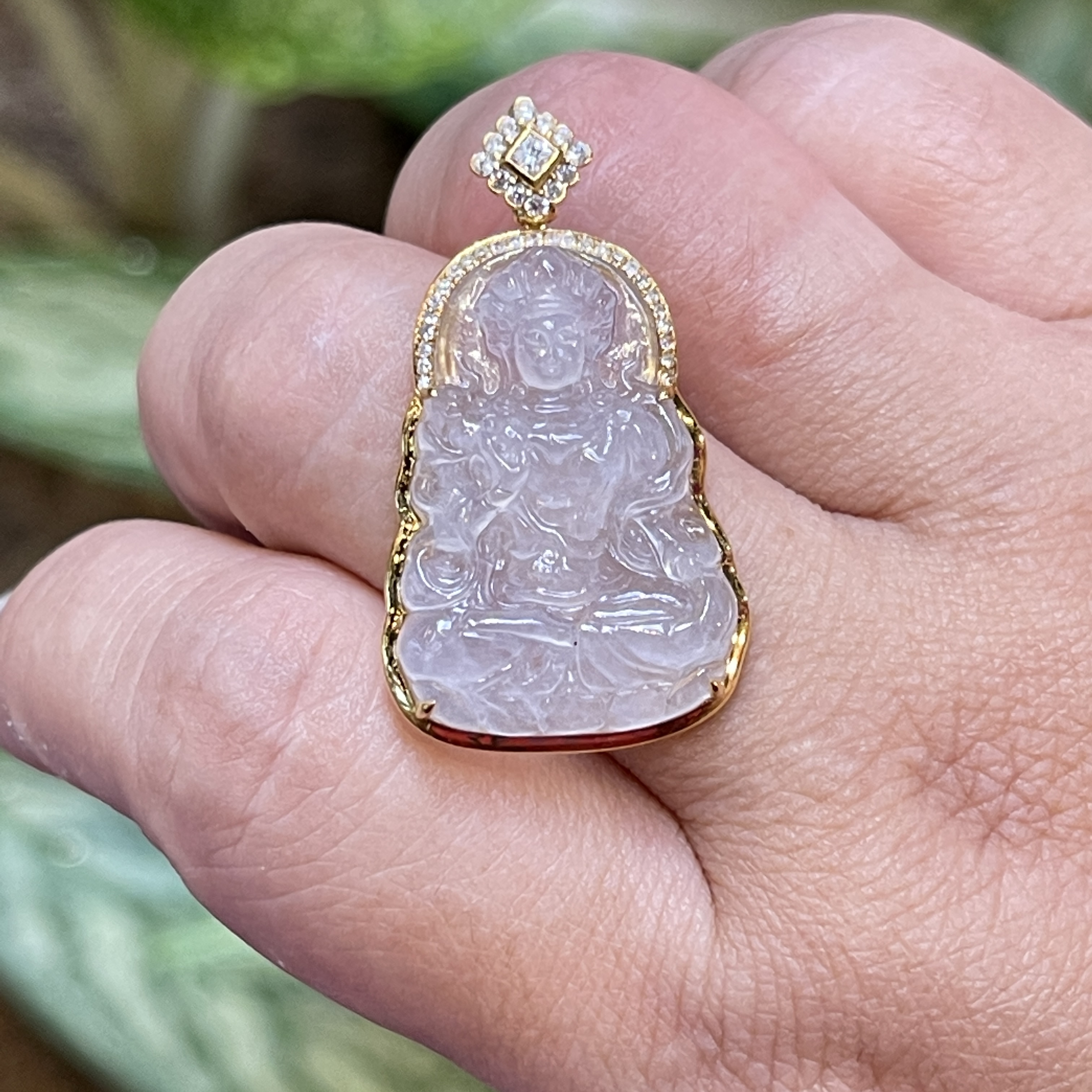 18K Yellow Gold Tara Jade Pendant (PJA00368)