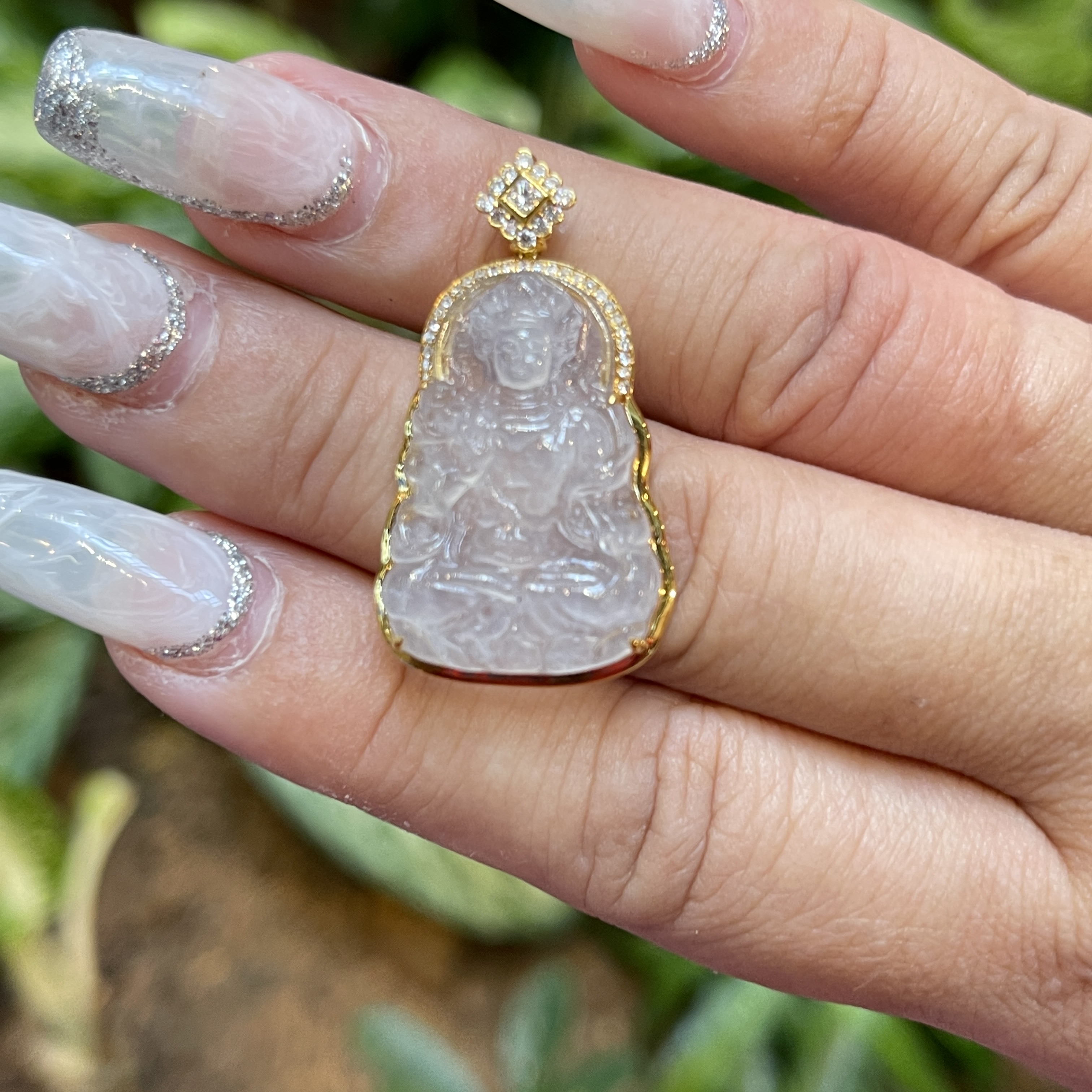 18K Yellow Gold Tara Jade Pendant (PJA00368)