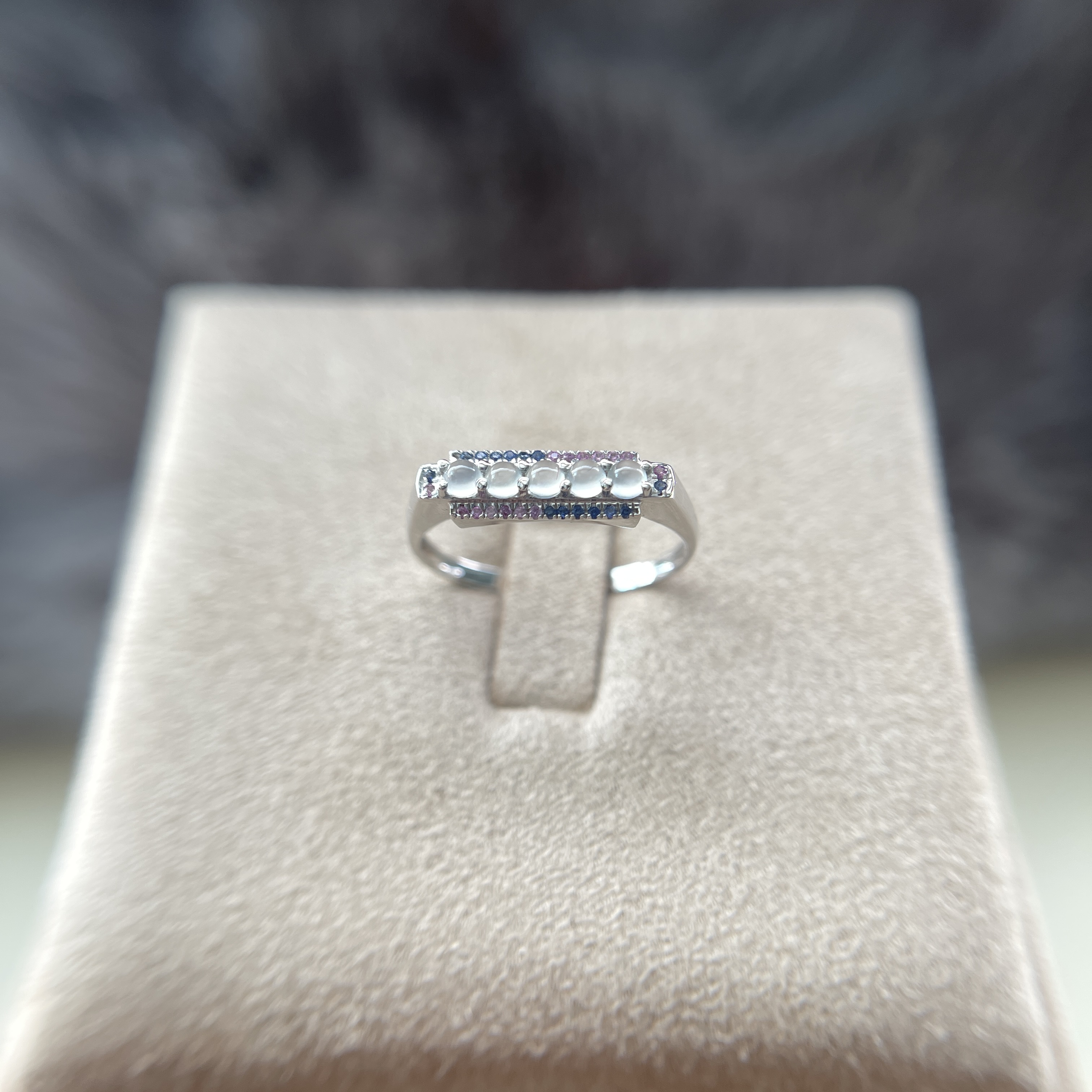 Glassy Jade Cabochons Ring (PJA00293) 