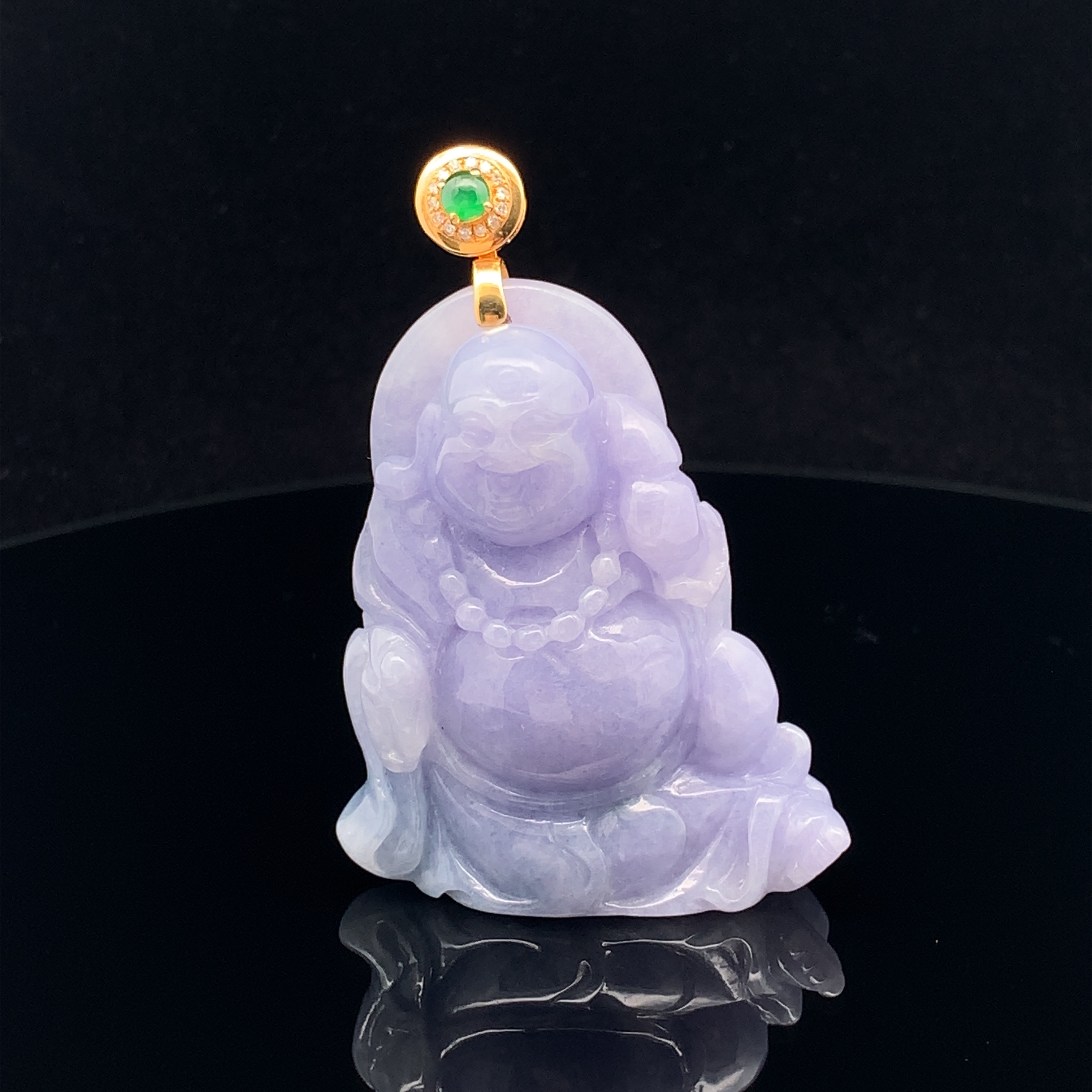 Lavender Laughing Buddha Pendant (PJA00002)