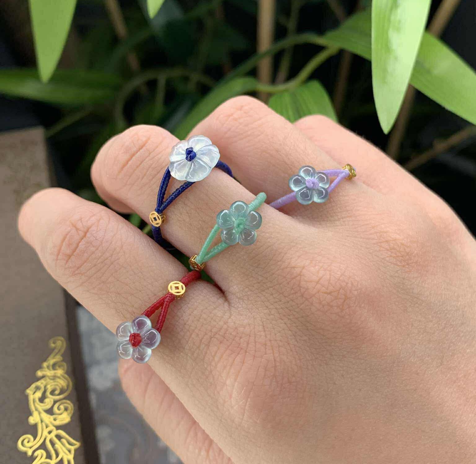 Jade Flower String Ring (PJA01283)