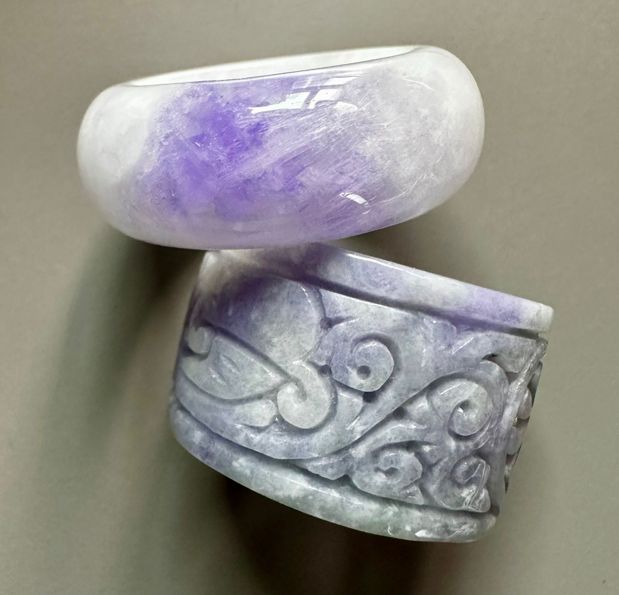 Lavender Hololith Jade Ring (PJA01276 & PJA01292)