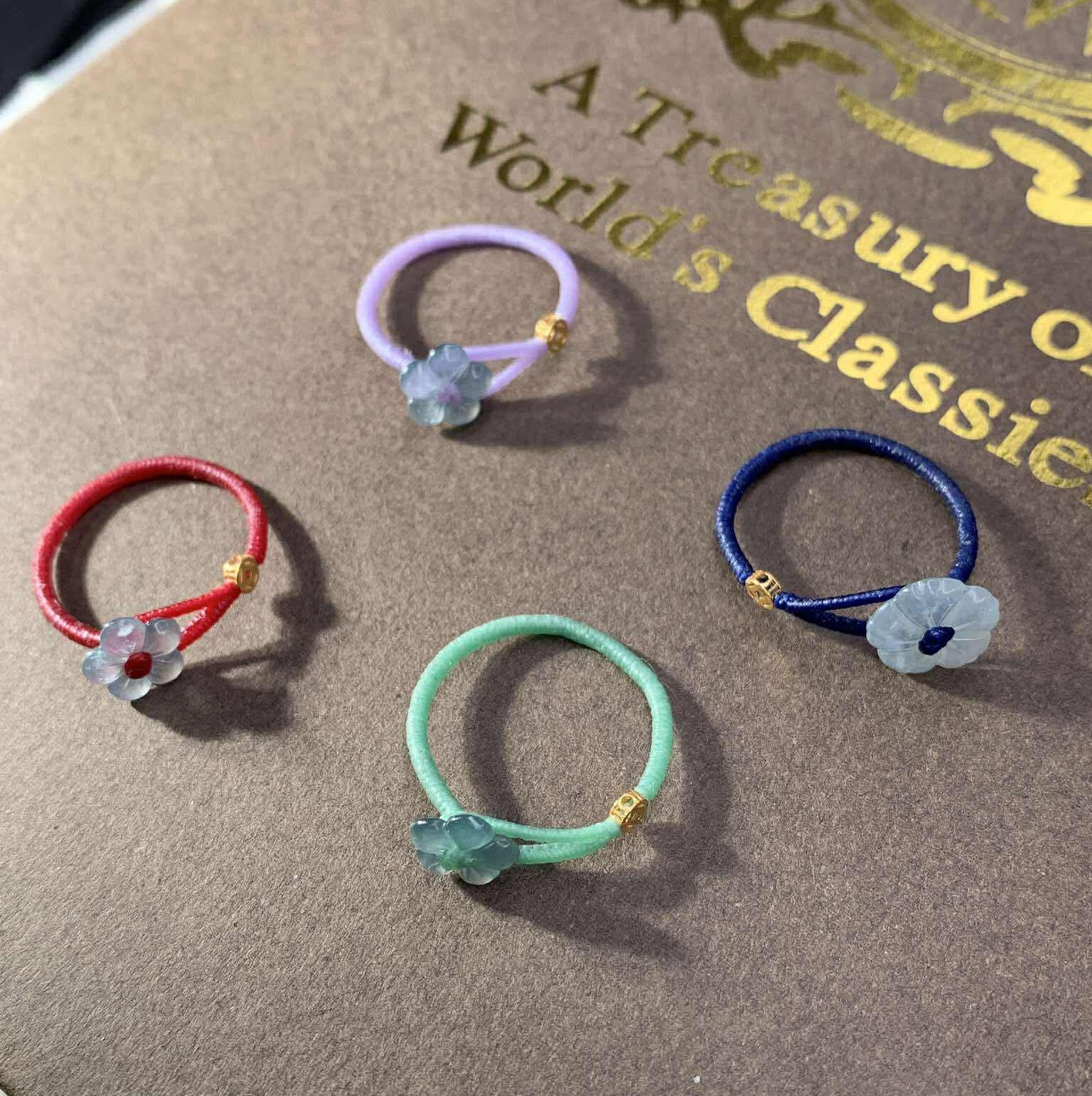 Jade Flower String Ring (PJA01283)