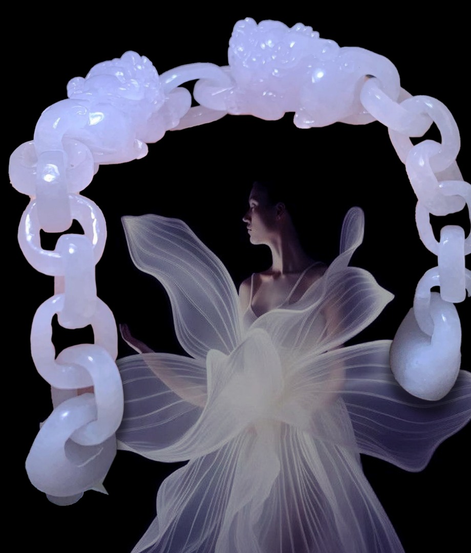 Lavender Double Pixiu Jade Bracelet (PJA01138)