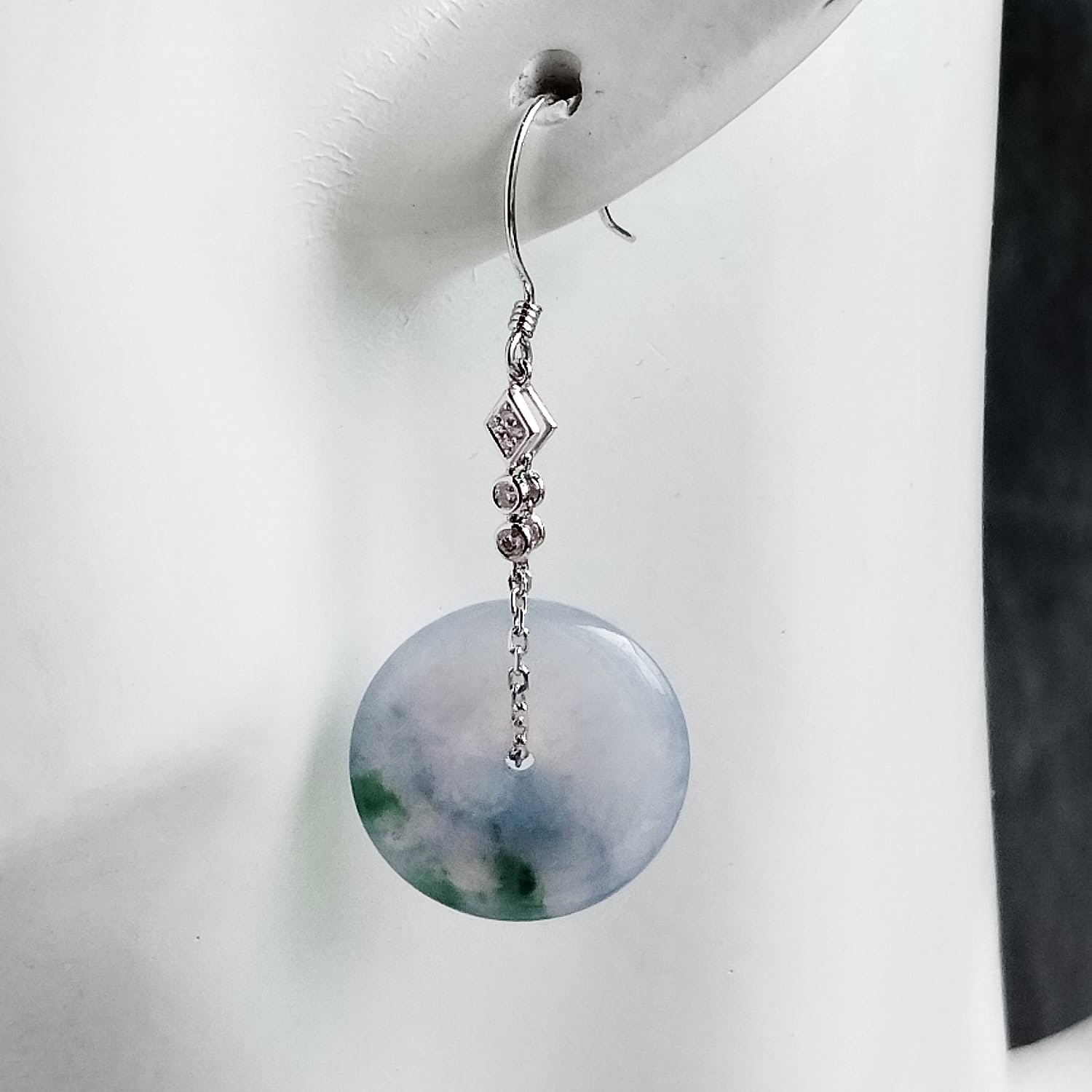 Monet 18K White Gold Safety Coin Earrings (PJA01069)