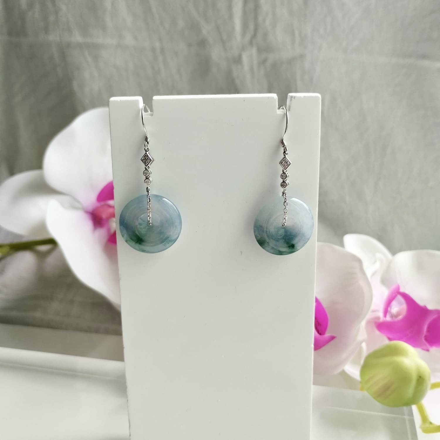 Monet 18K White Gold Safety Coin Earrings (PJA01069)