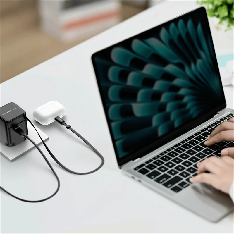 1-Charge Work Flow 3-Outlet GaN Power Cube 25W with USB Ports