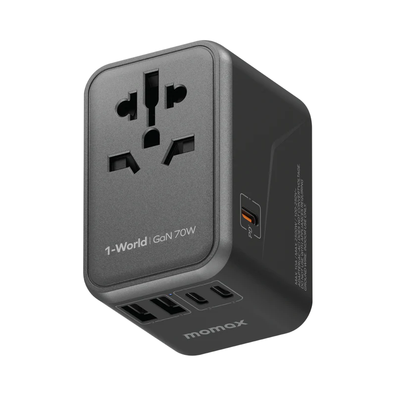 1-World  PD70W GaN AC Travel Adaptor