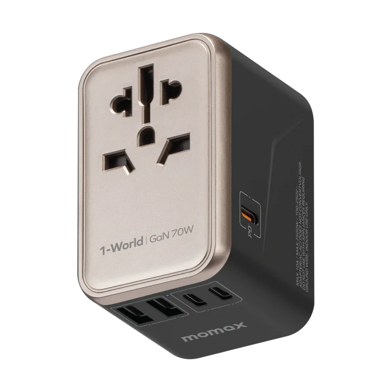 1-World  PD70W GaN AC Travel Adaptor