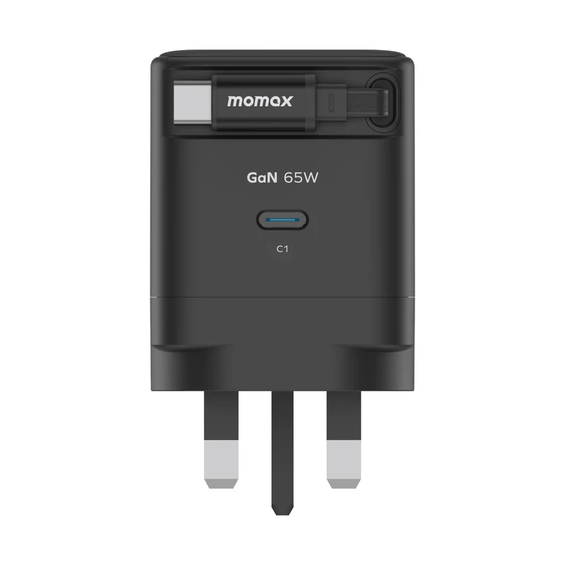 1-Charge+ 1-Port GaN Charger With Built-In USB-C Cable 65W