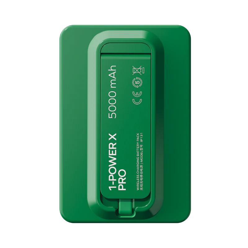 1-Power X Pro Magnetic Wireless Battery Pack (5,000mAh) with Built-in USB-C Cable