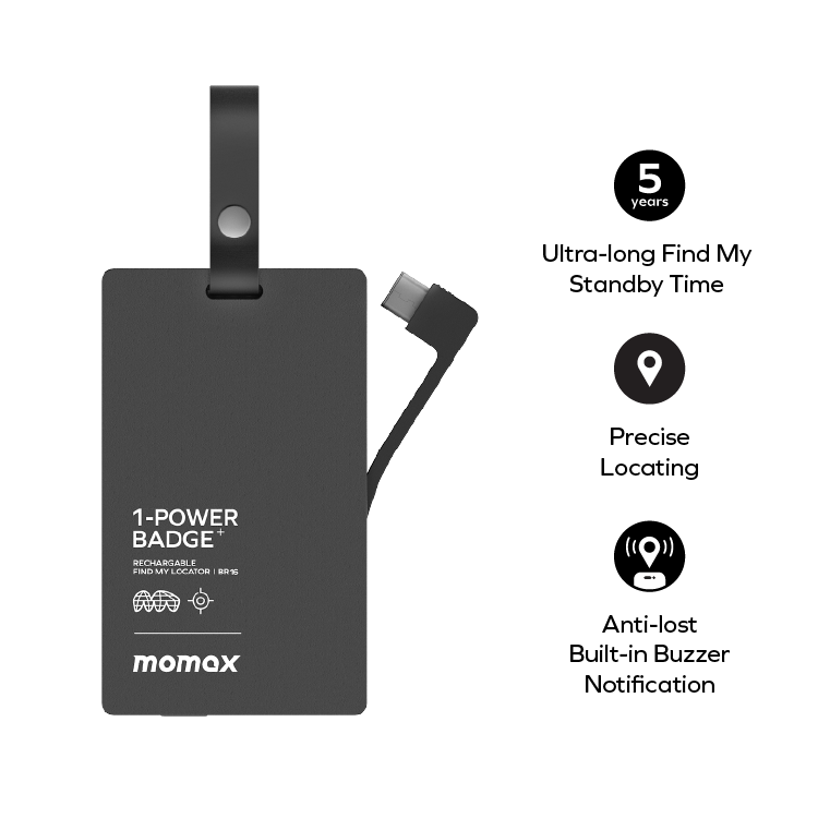 1-Power Badge+ Emergency Power Bank With Find My Locator