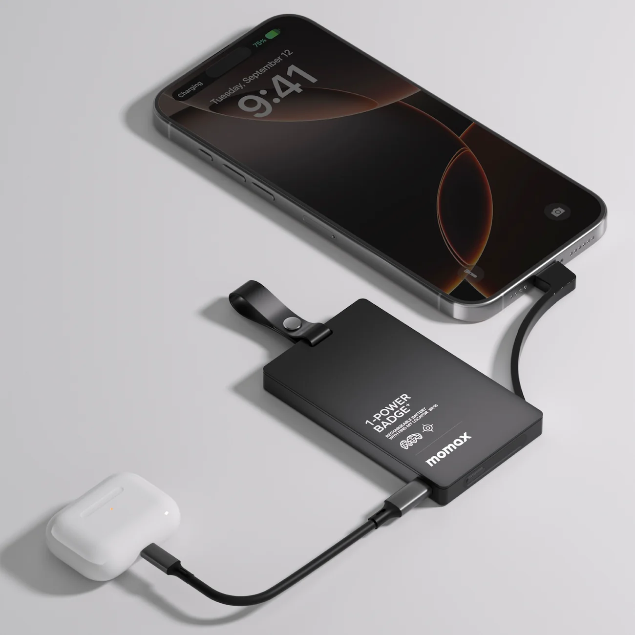 1-Power Badge+ Emergency Power Bank With Find My Locator