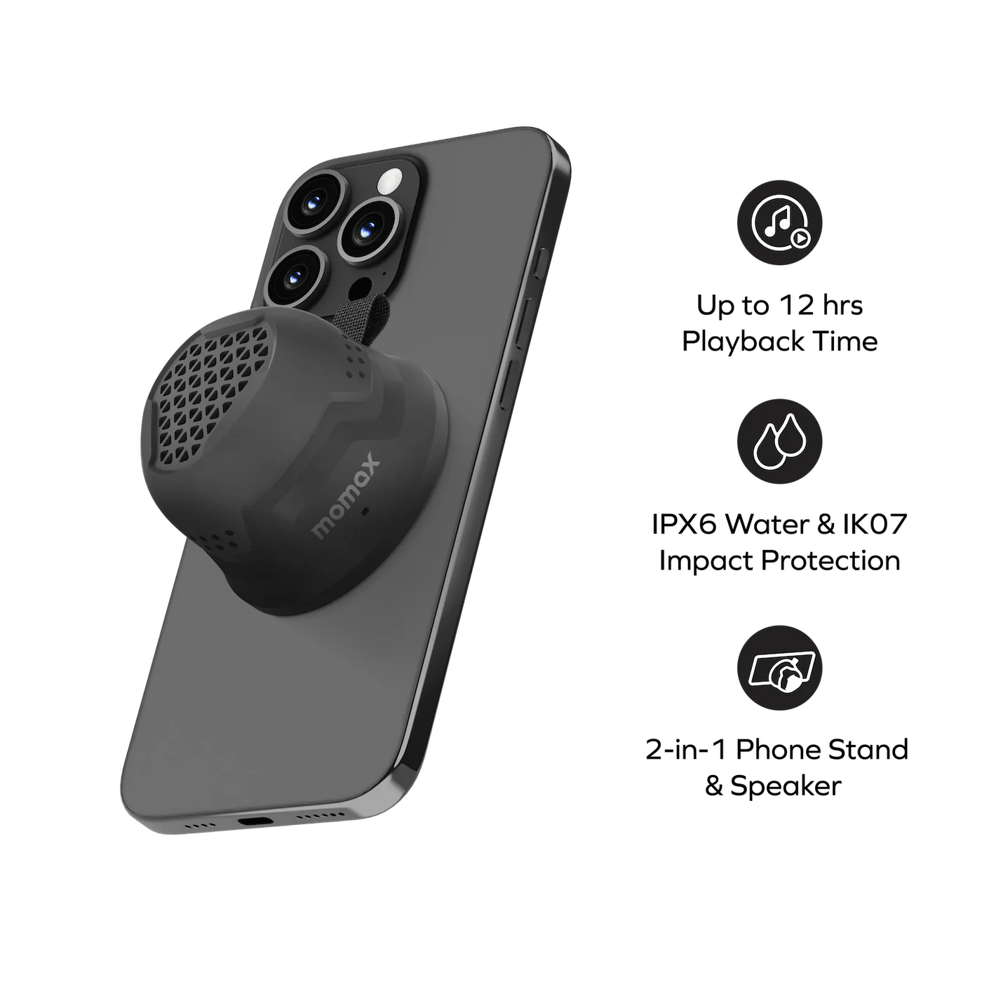 1-Vibe Go Rugged Magnetic Portable True Wireless Speaker