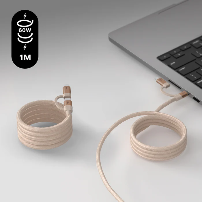 Mag.Link Duo Magnetic USB-C to USB-C & Lightning Cable 60W Up to 2m