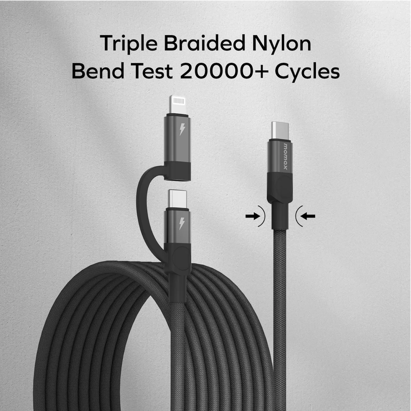 Mag.Link Duo Magnetic USB-C to USB-C & Lightning Cable 60W Up to 1m