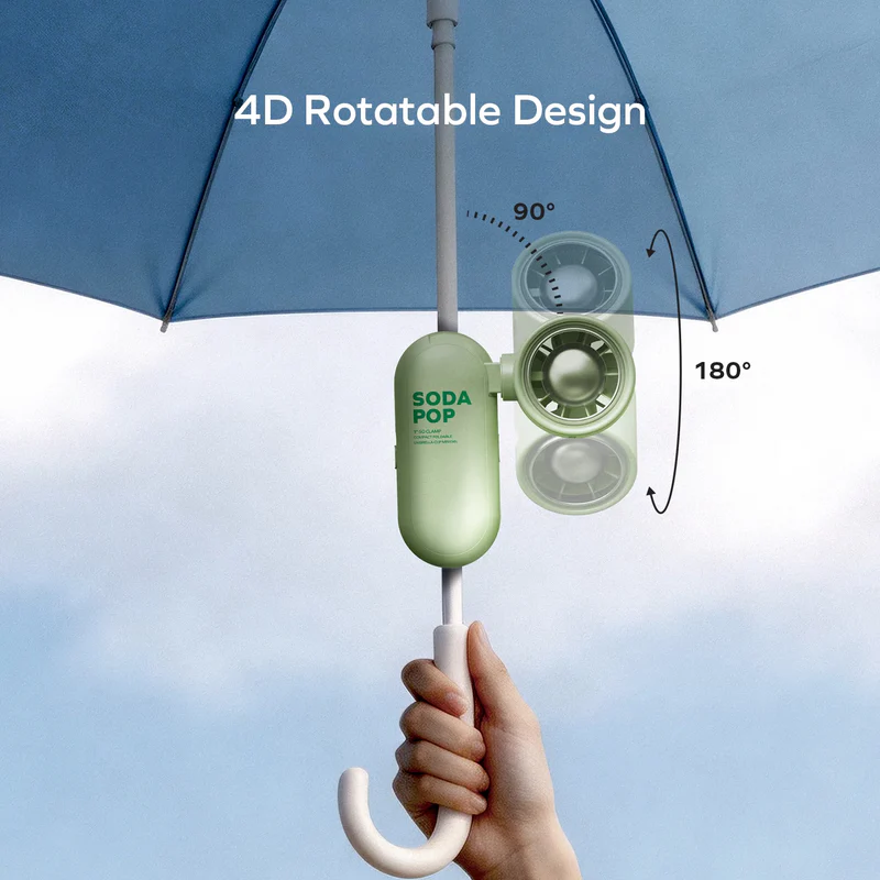 1° Go Clamp Compact Foldable Umbrella-Clip Mini Fan