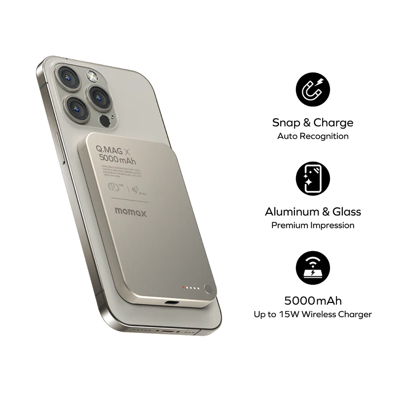 Q. Mag X 5000mAh Ultra Slim Wireless Battery Pack