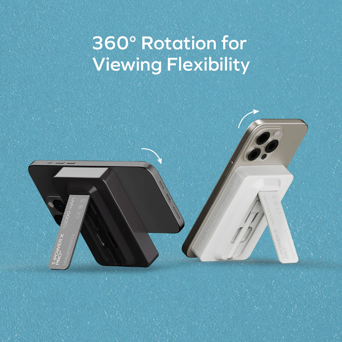 1-Power X Pro+ Magnetic Wireless Battery Pack (10,000mAh) with Built-in USB-C Cable