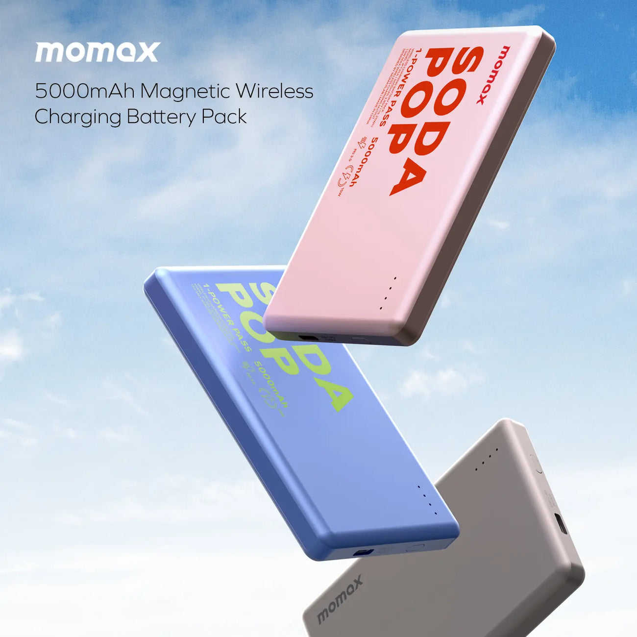 1-Power Pass 5000mAh Magnetic wireless charging battery pack
