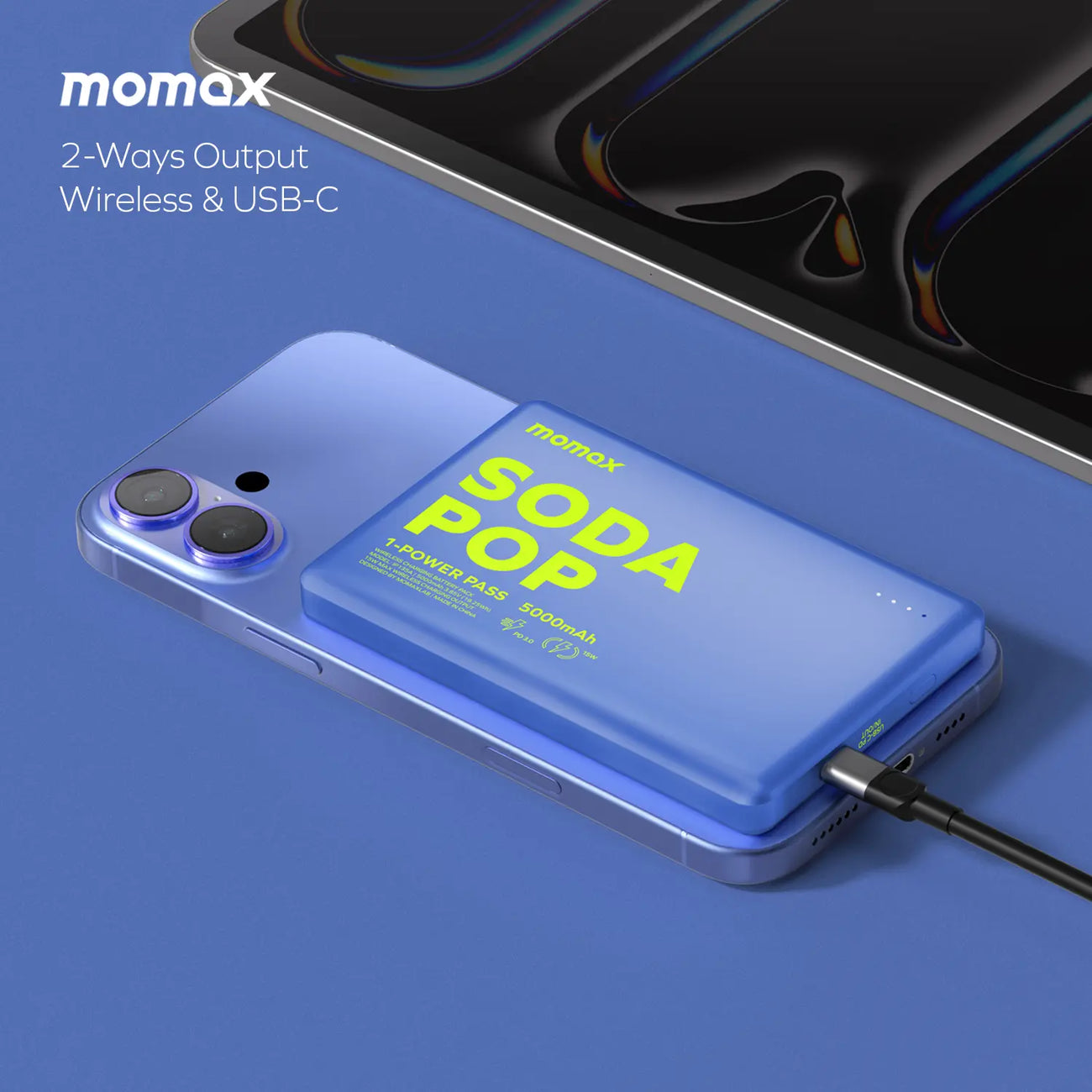 1-Power Pass 5000mAh Magnetic wireless charging battery pack