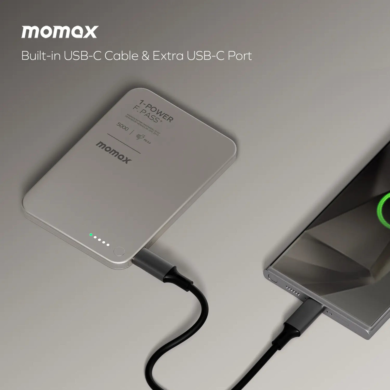 1-Power F.Pass⁺ 5000mAh Magnetic Battery Pack with Built-in Cable