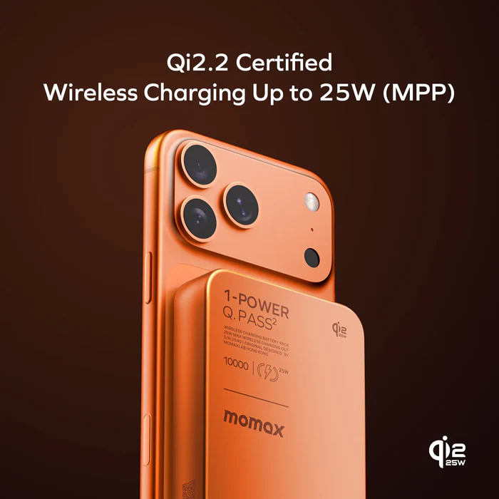 1-Power Q.Pass² 10000mAh Qi2 25W Magnetic Wireless Battery Pack
