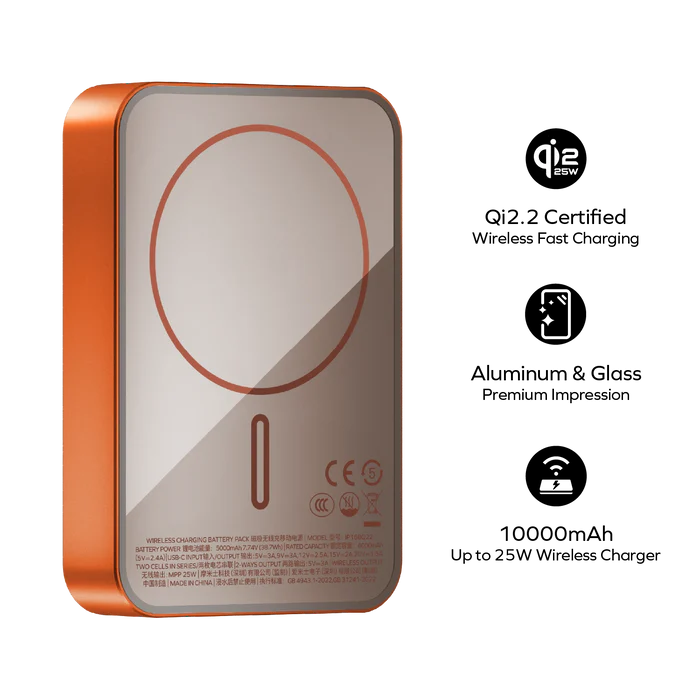 1-Power Q.Pass² 10000mAh Qi2 25W Magnetic Wireless Battery Pack