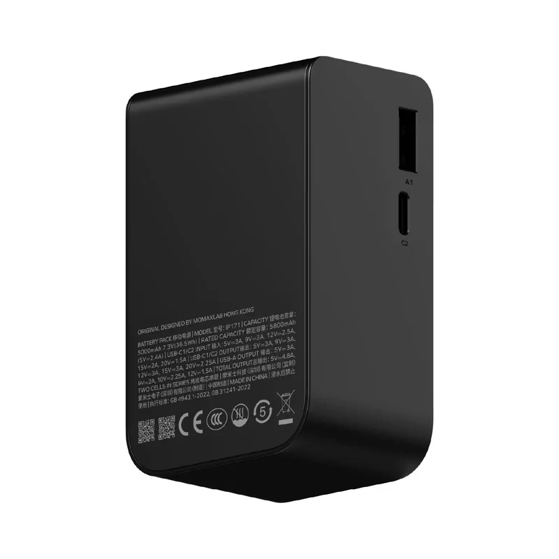 1-Pac Pass Mini⁺ 10000mAh 2in1 Battery Pack with Built-in Retractable Cable